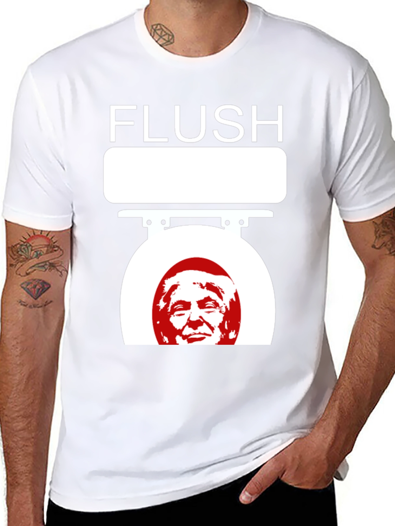 Flush Trump Novelty Graphic T-Shirt