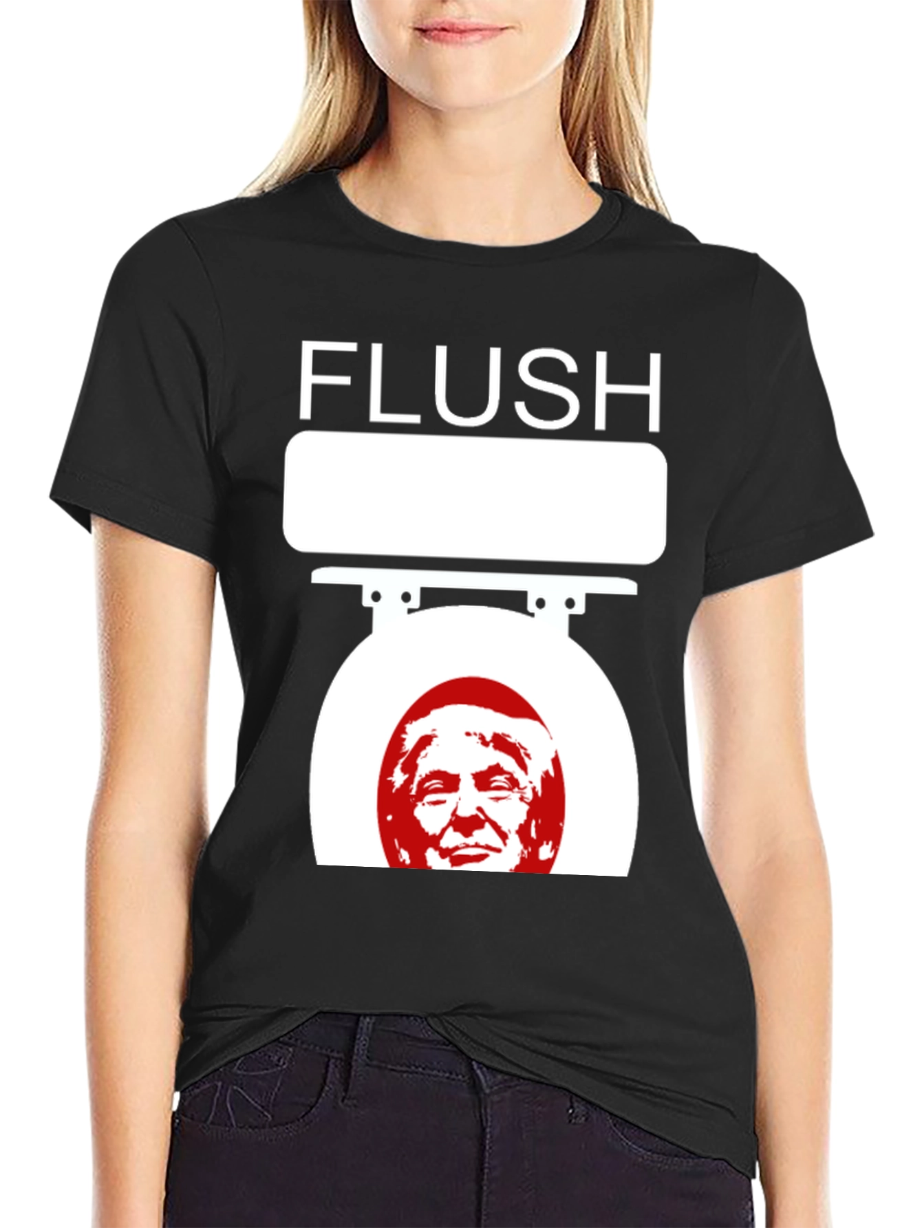 Flush Trump Novelty Graphic T-Shirt