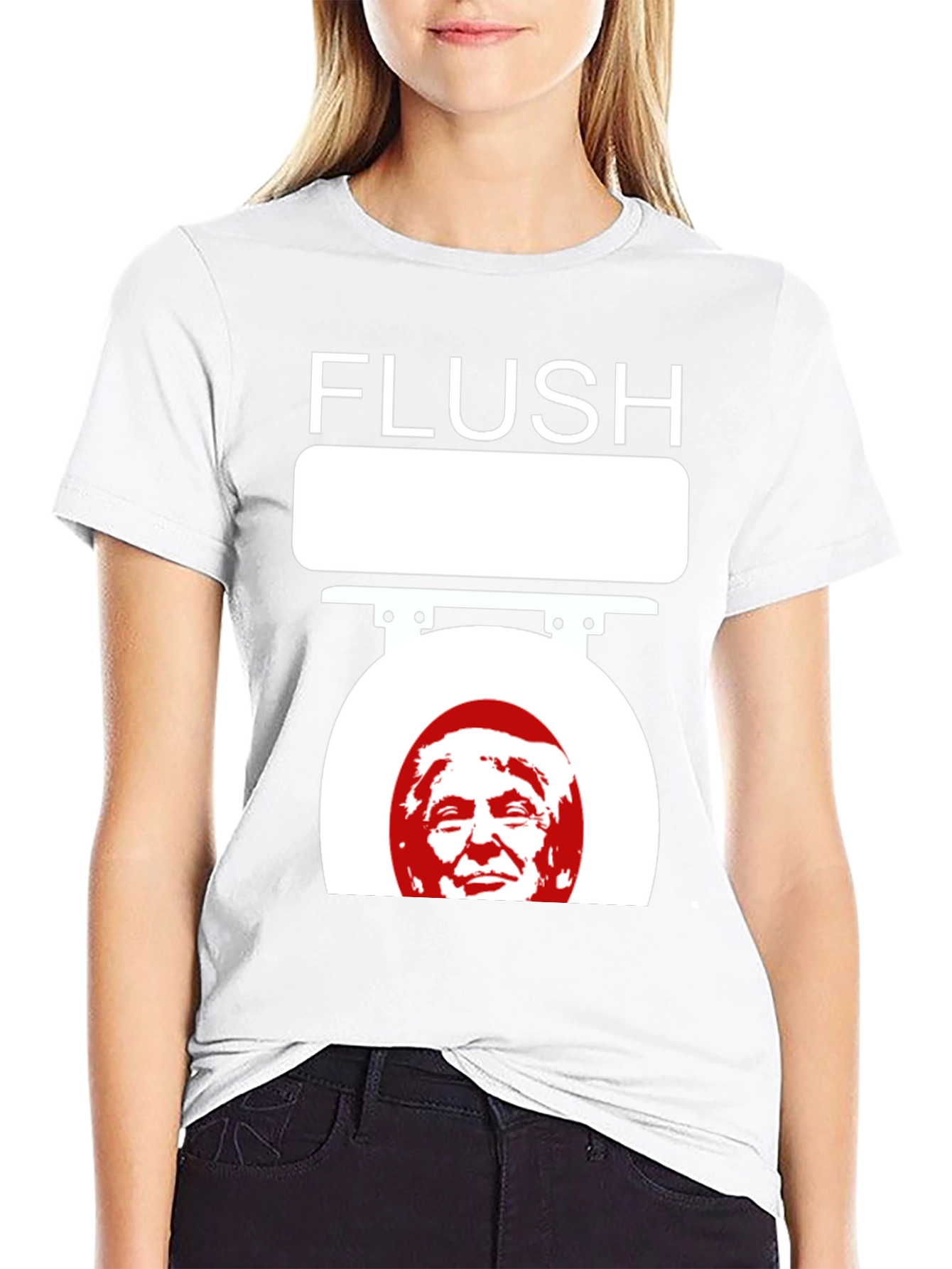 Flush Trump Novelty Graphic T-Shirt