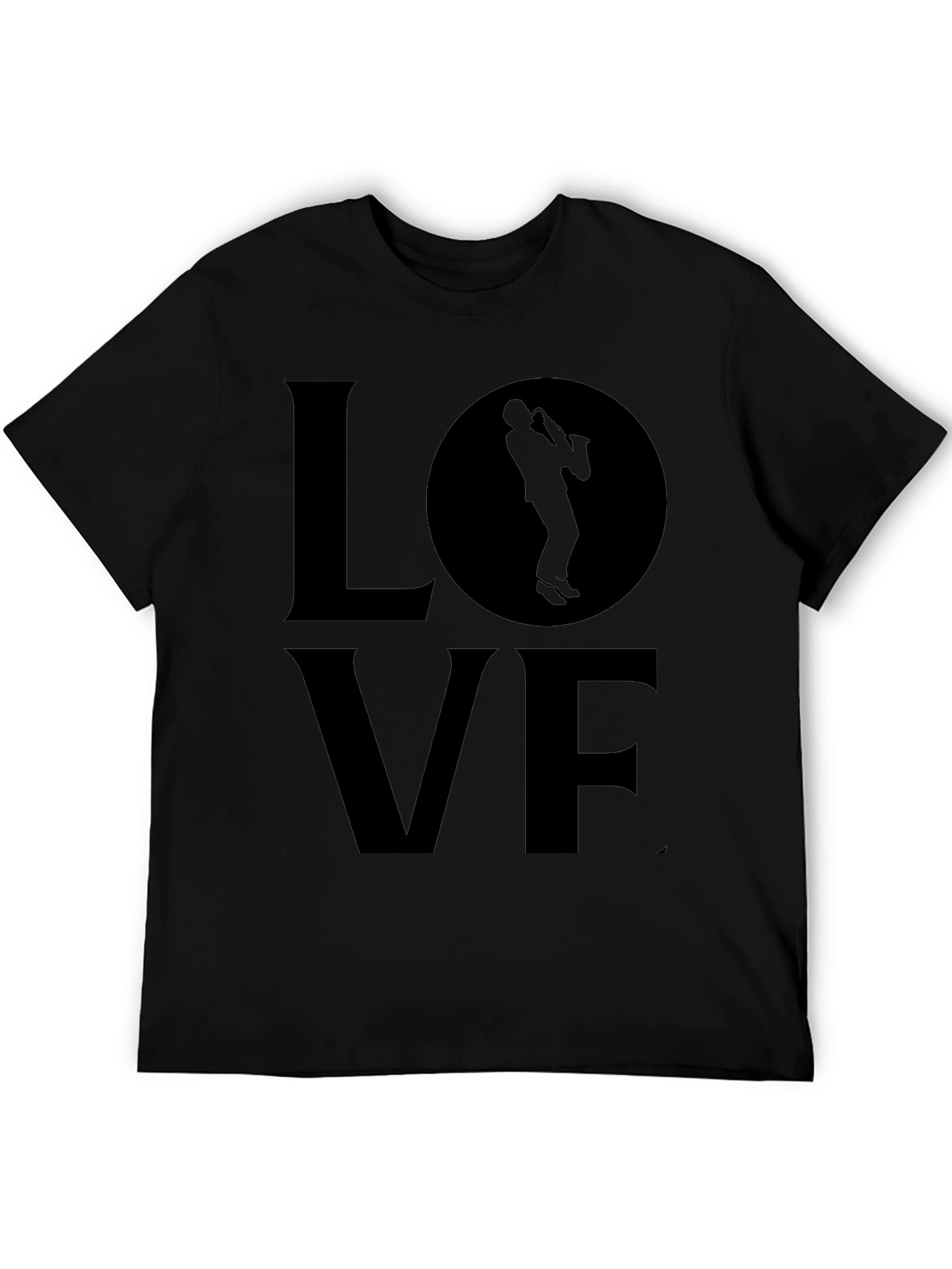 Love Saxophone T-Shirt - Black Graphic Tee