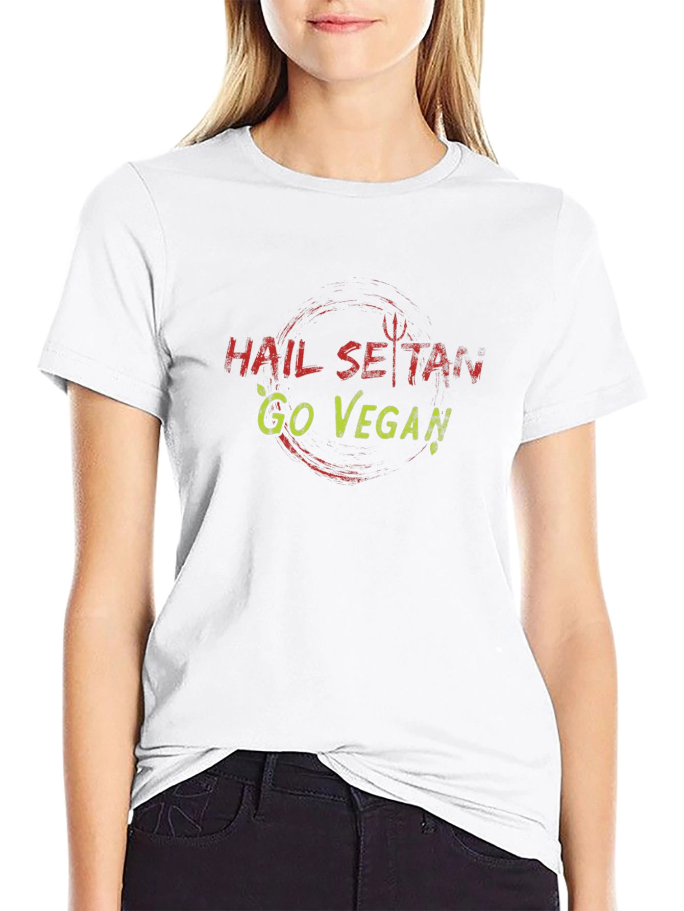 Hail Seitan Go Vegan Graphic Tee - Black