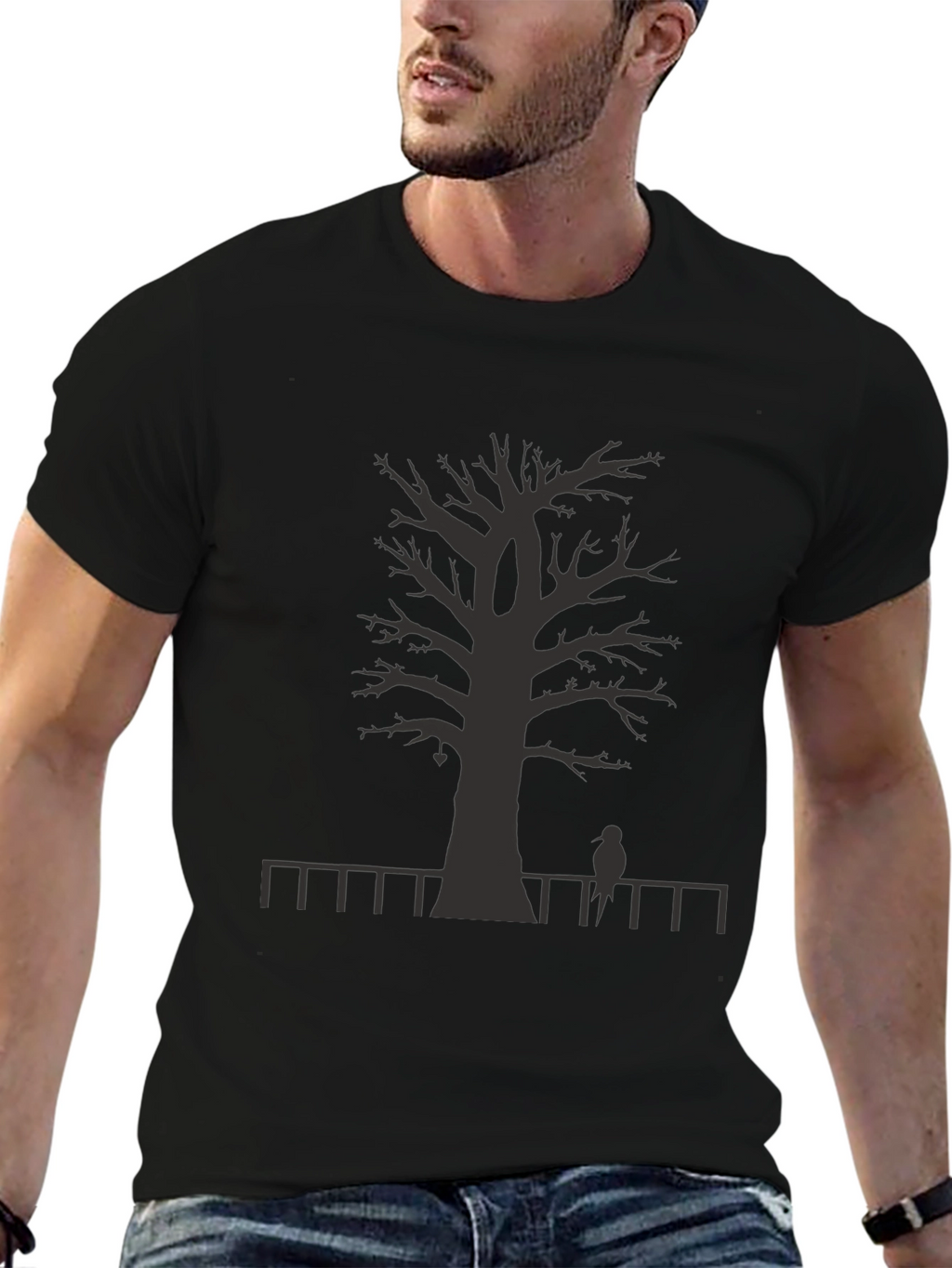 Mens Graphic Tree T-Shirt - Black