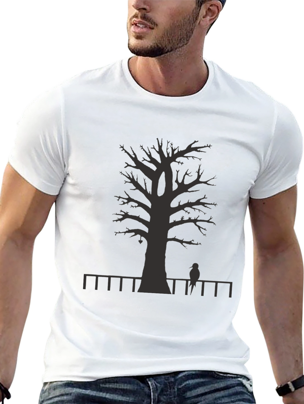Mens Graphic Tree T-Shirt - Black