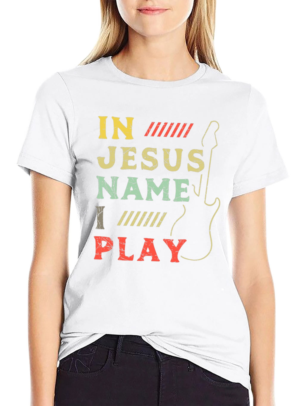 In Jesus Name I Play Guitar T-Shirt