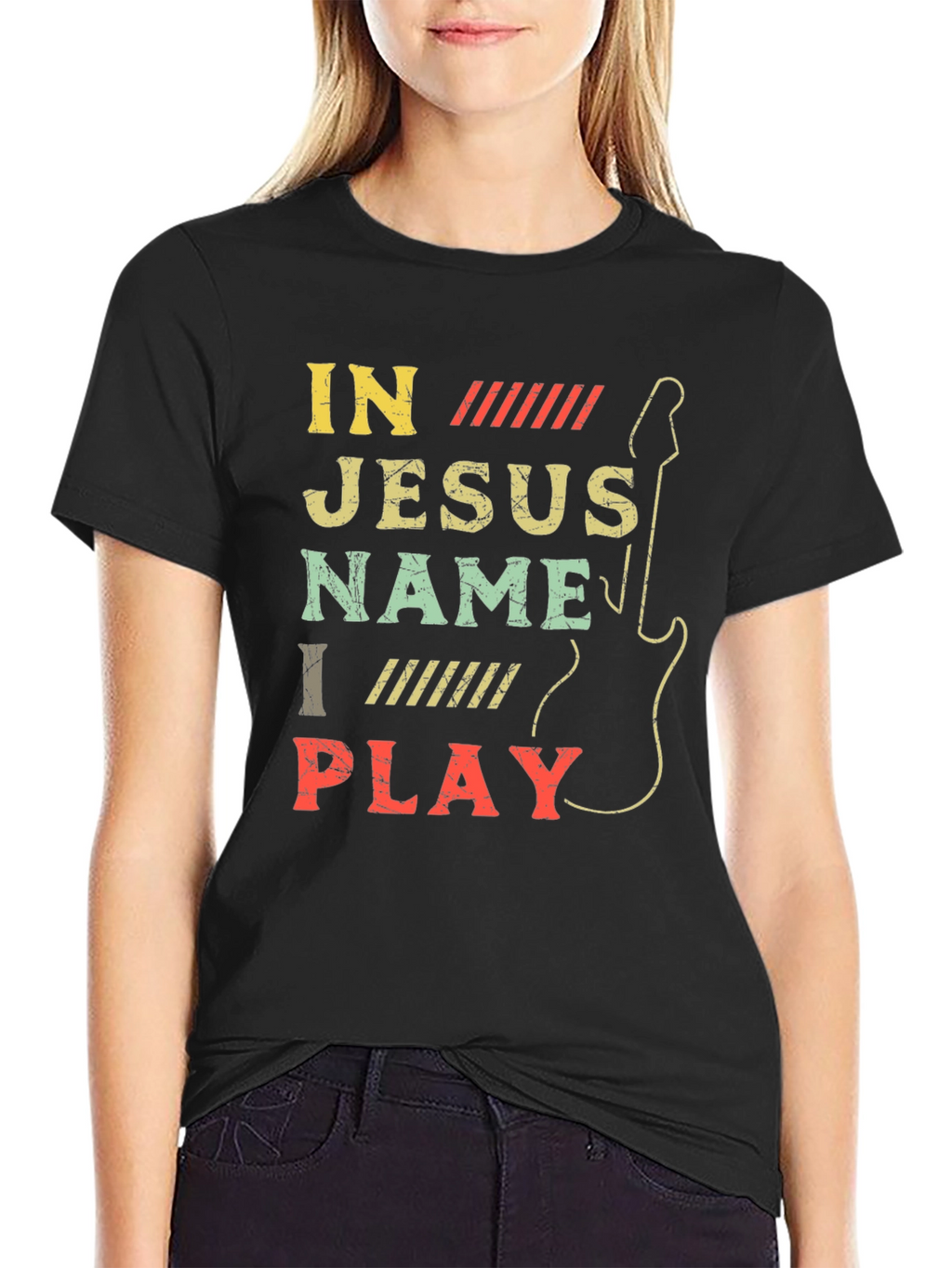 In Jesus Name I Play Guitar T-Shirt