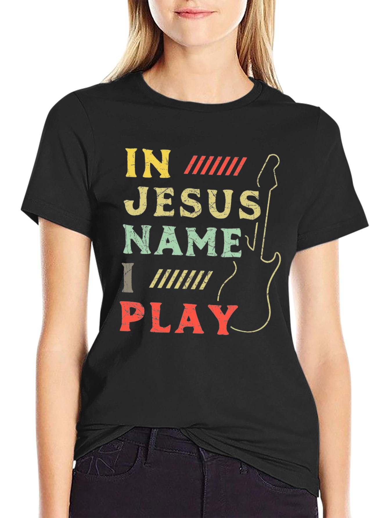 In Jesus Name I Play Guitar T-Shirt