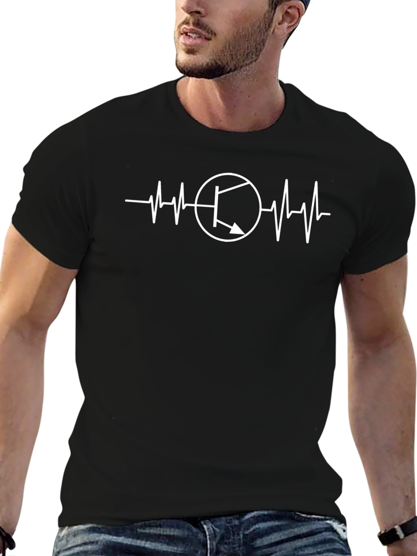 Electronics Heartbeat T-Shirt - Black
