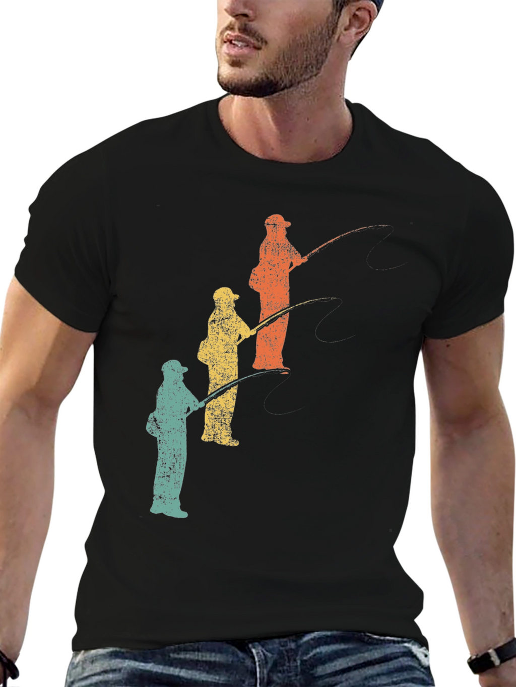 Retro Fishing Trip T-Shirt - Father & Children