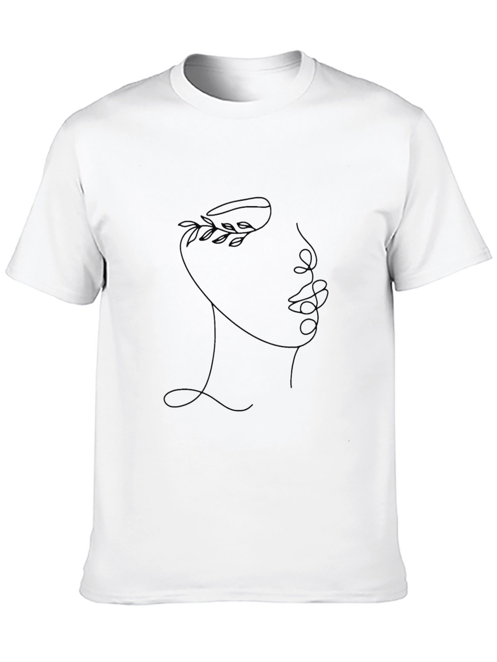 Abstract Face Line Art Tee - Black