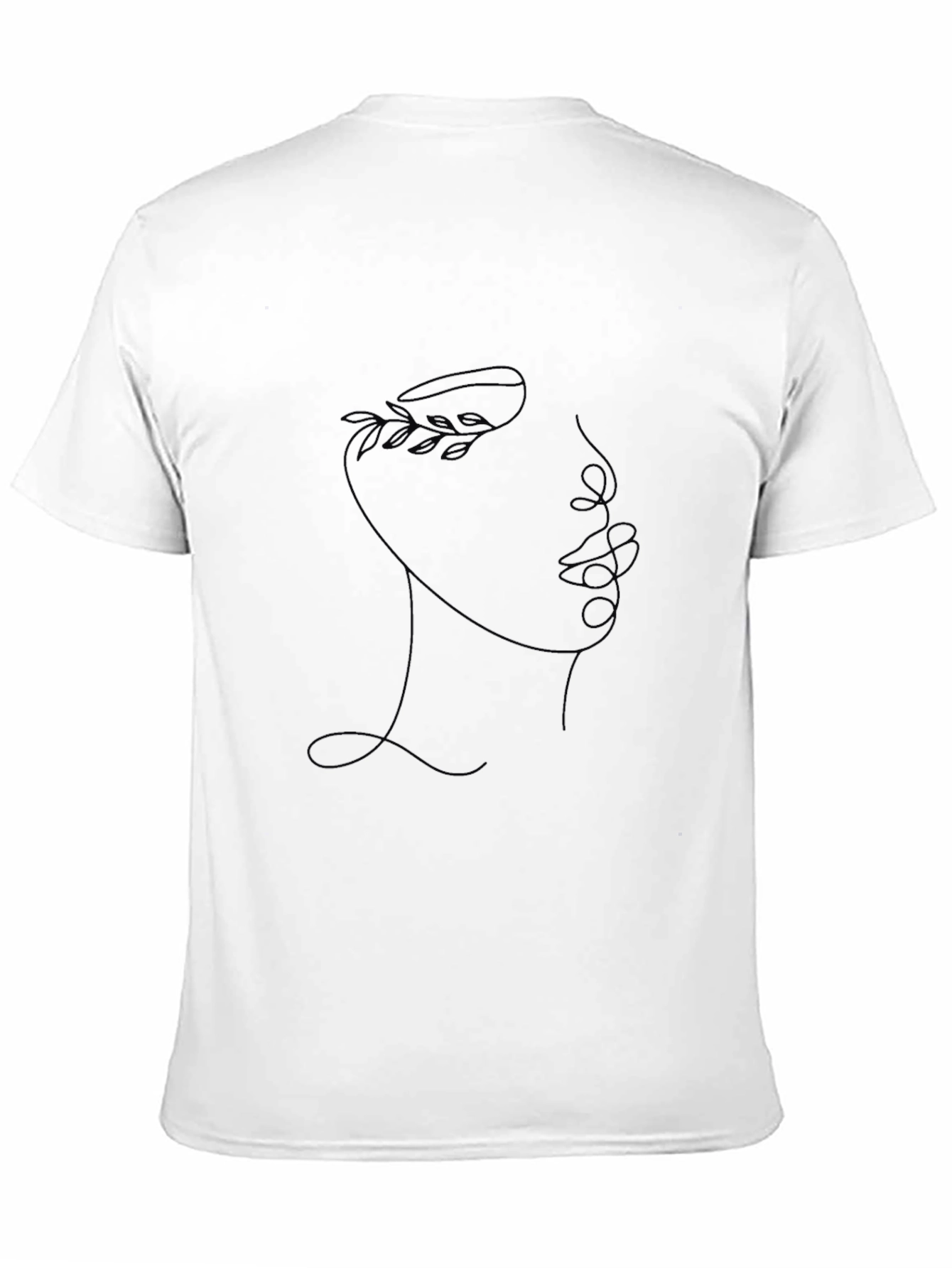 Abstract Face Line Art Tee - Black
