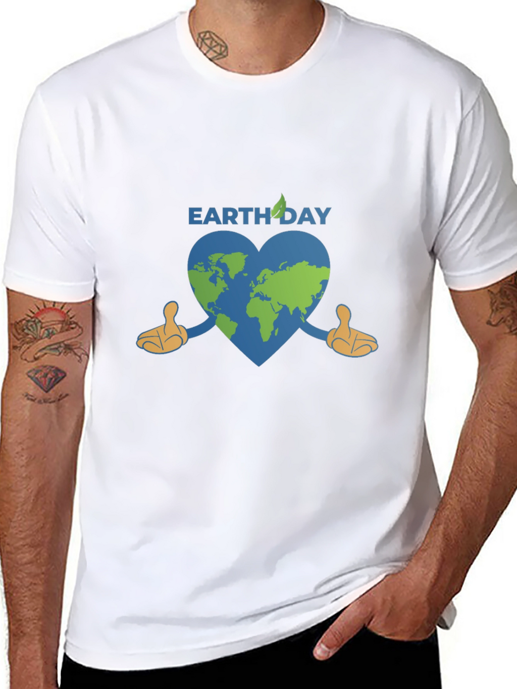 Earth Day T-Shirt: Heart-Shaped World Design