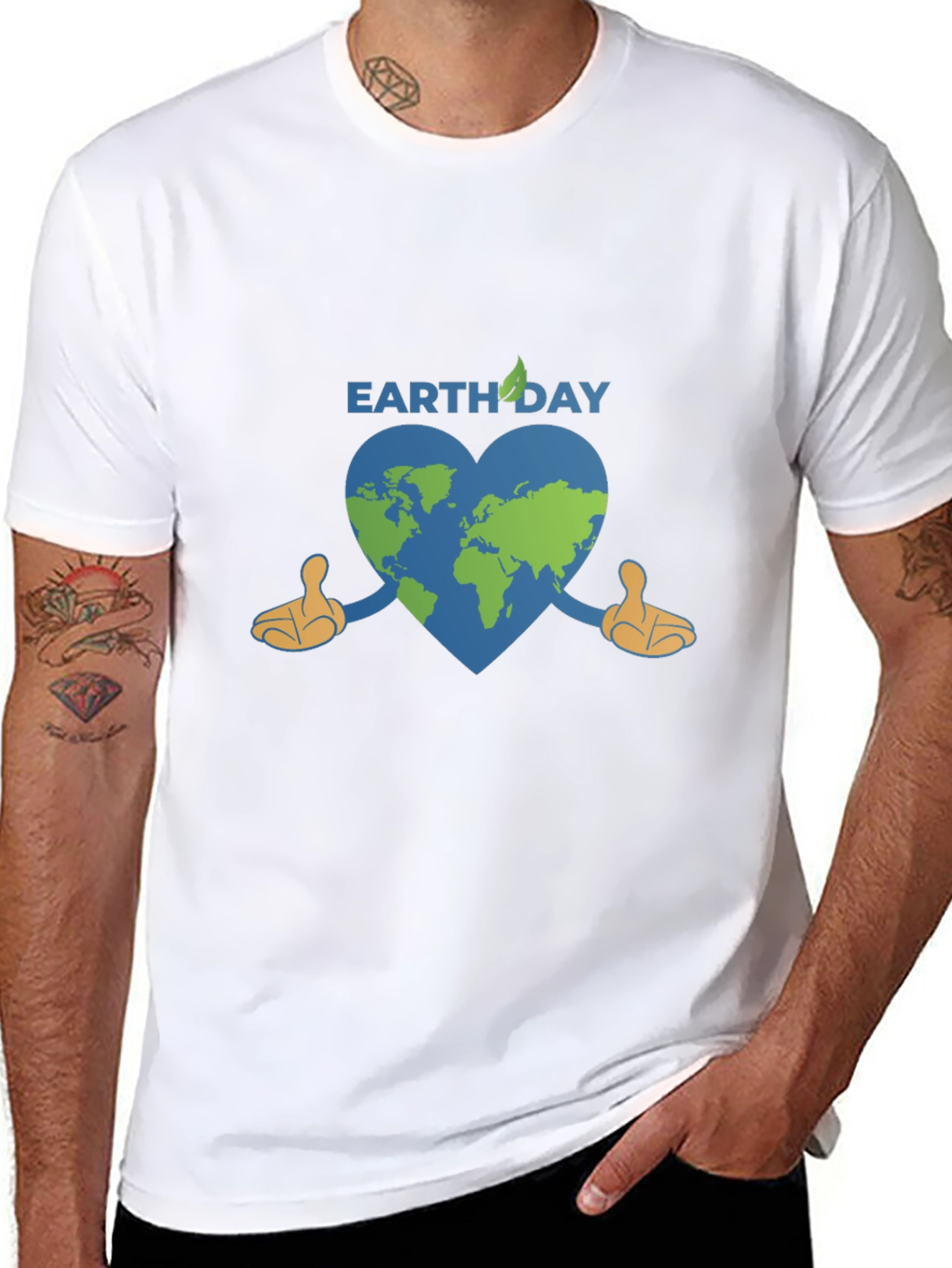 Earth Day T-Shirt: Heart-Shaped World Design
