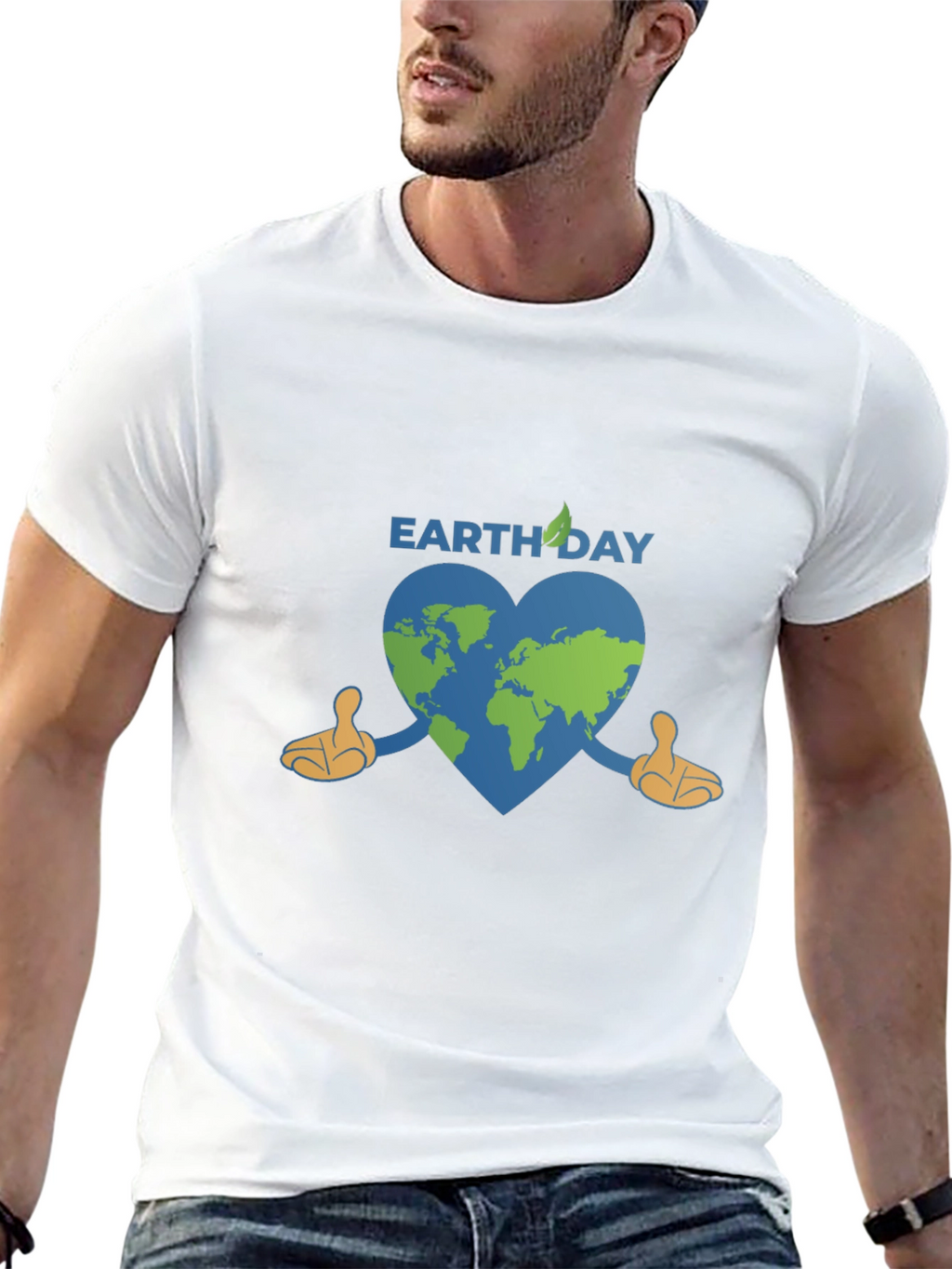 Earth Day T-Shirt: Heart-Shaped World Design