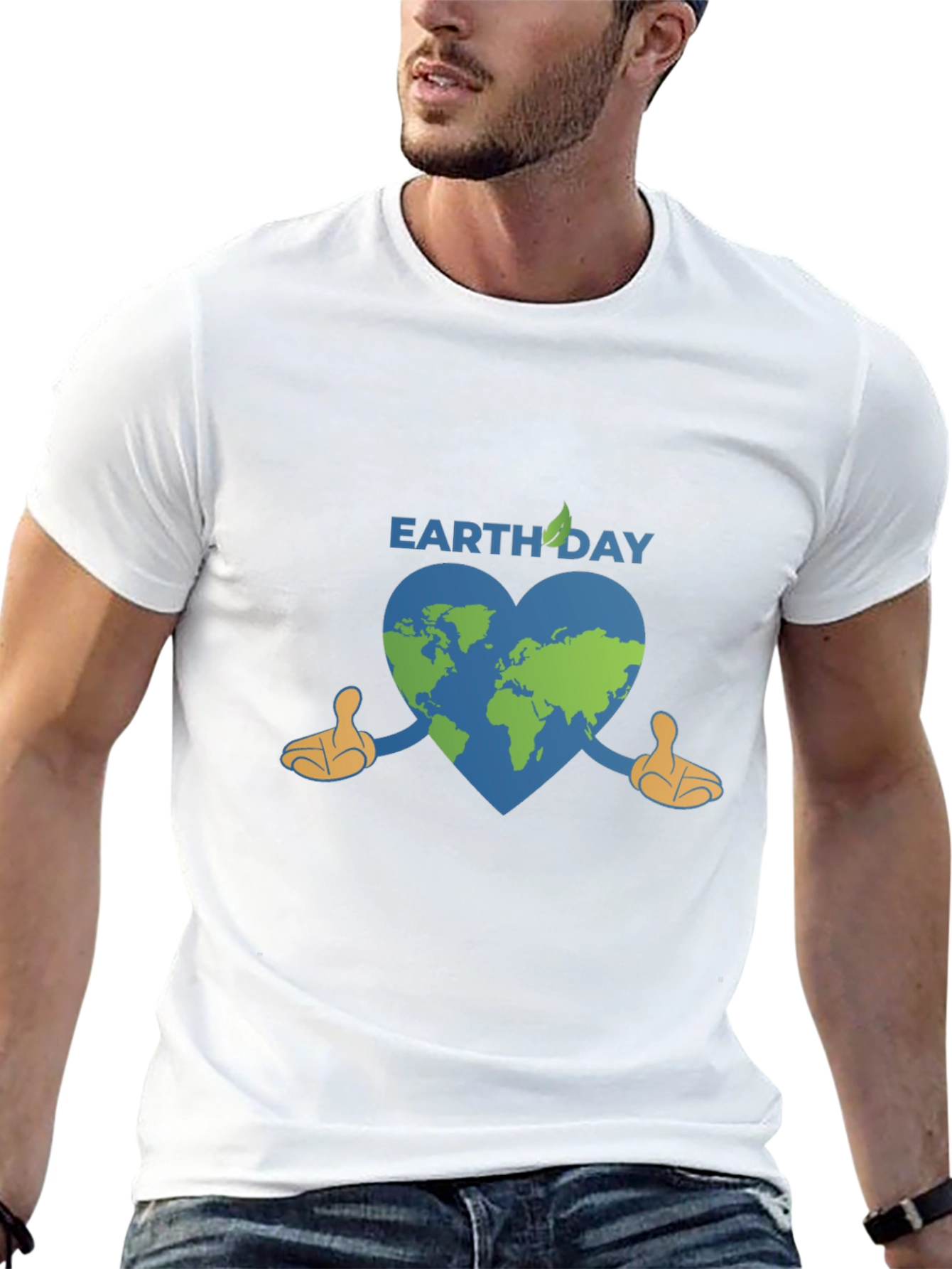 Earth Day T-Shirt: Heart-Shaped World Design