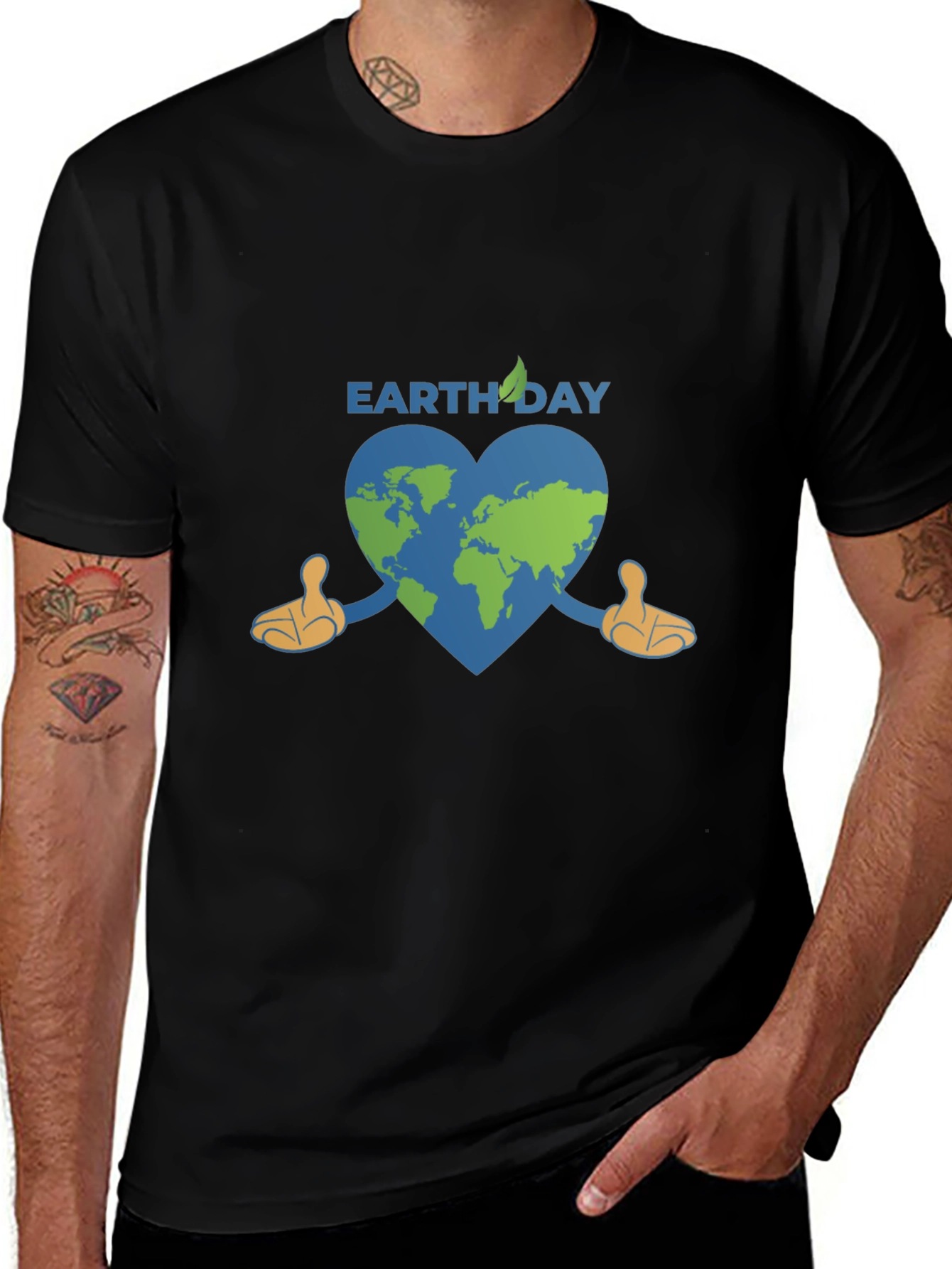 Earth Day T-Shirt: Heart-Shaped World Design