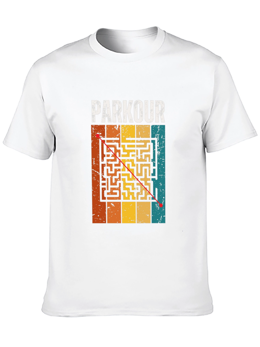 Parkour Maze T-Shirt - Black Cotton Graphic Tee