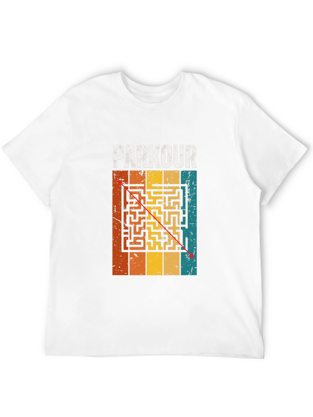 Parkour Maze T-Shirt - Black Cotton Graphic Tee