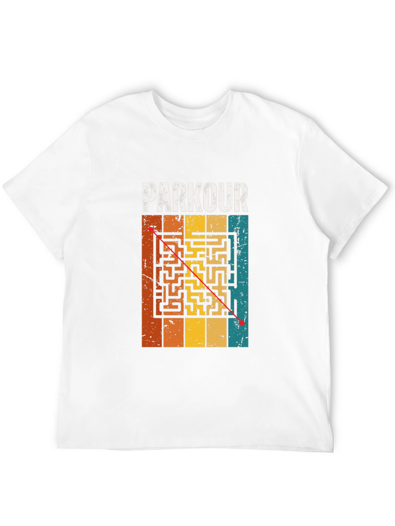 Parkour Maze T-Shirt - Black Cotton Graphic Tee