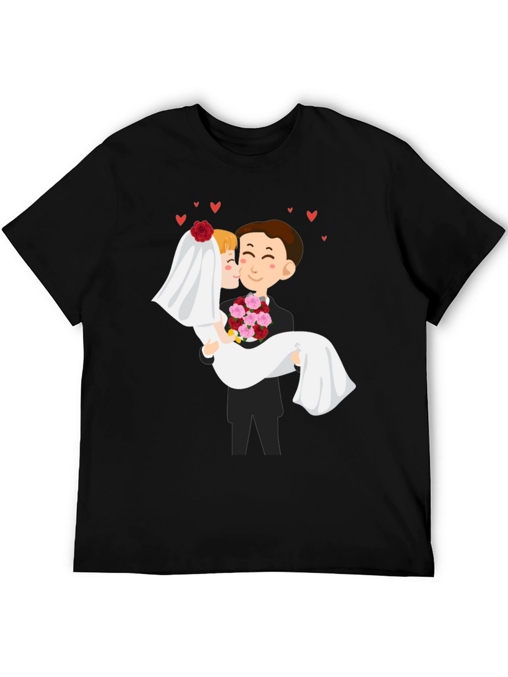 Bride and Groom Graphic Black T-Shirt