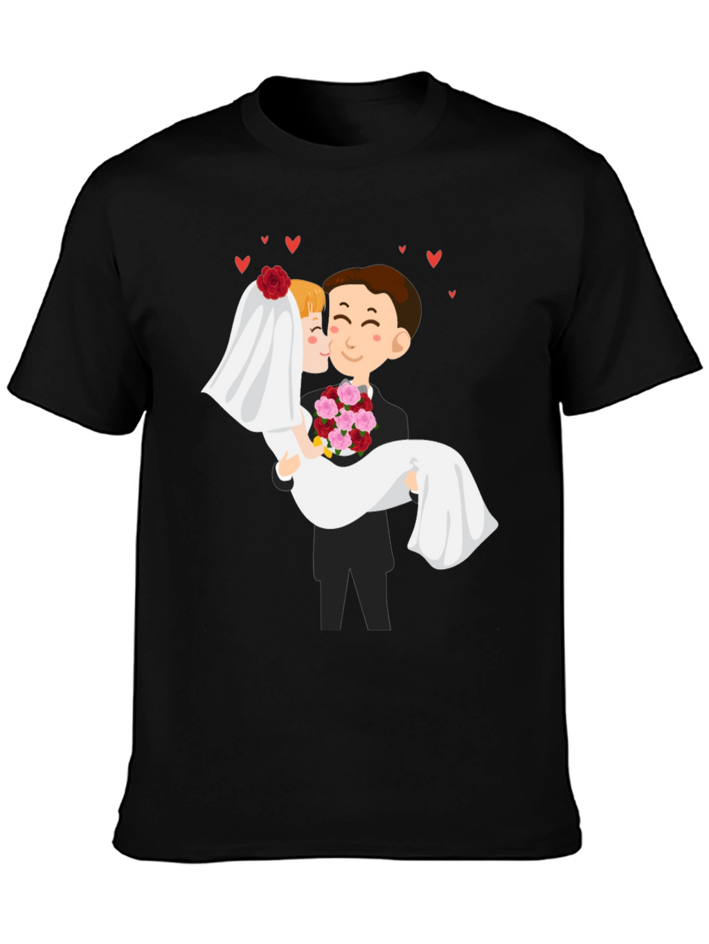 Bride and Groom Graphic Black T-Shirt