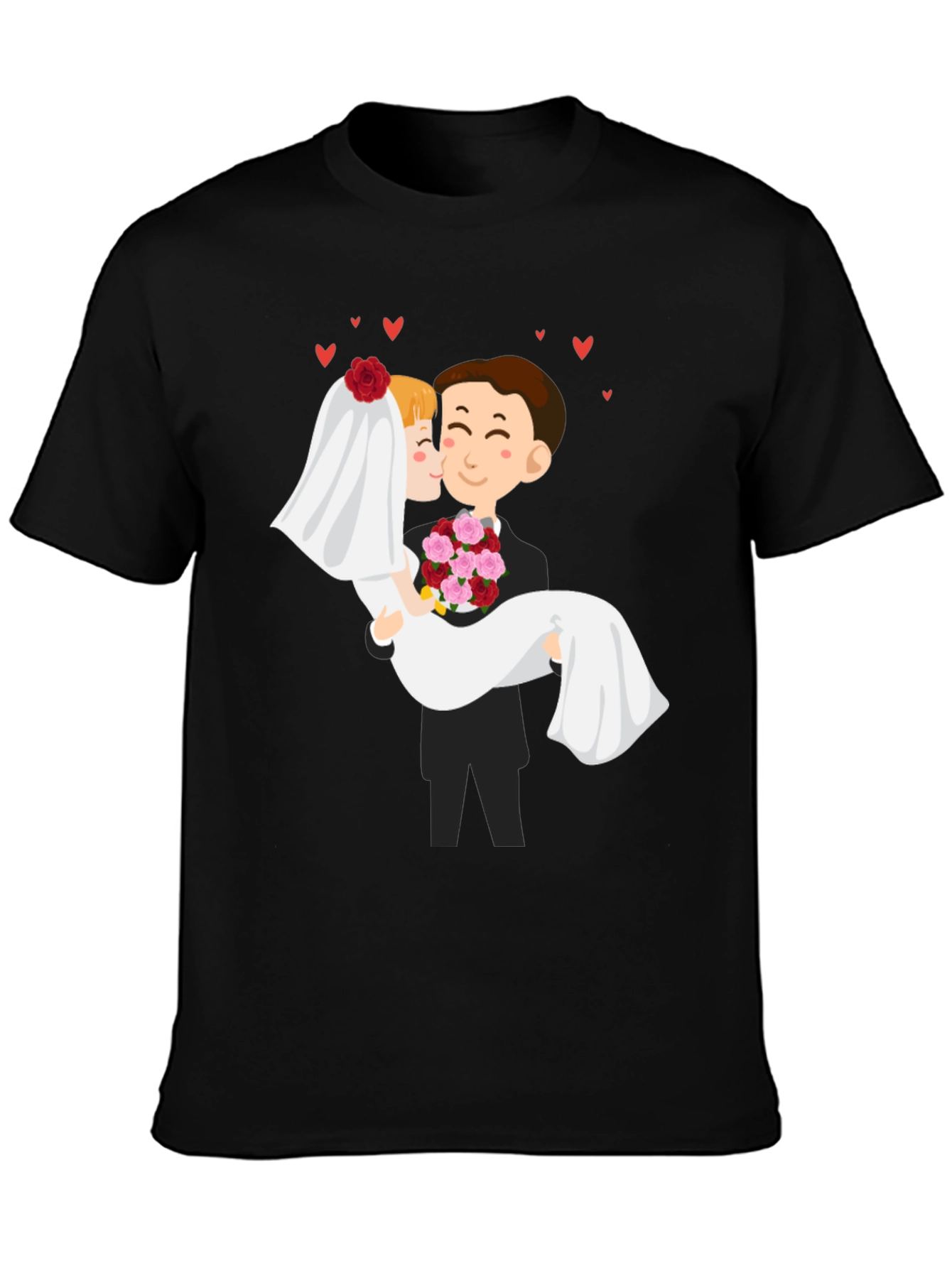 Bride and Groom Graphic Black T-Shirt