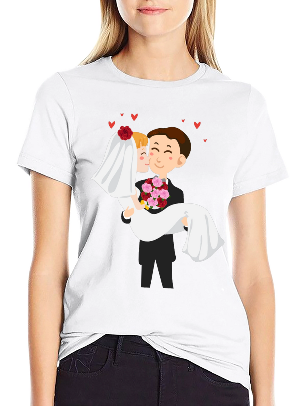 Bride and Groom Graphic Black T-Shirt