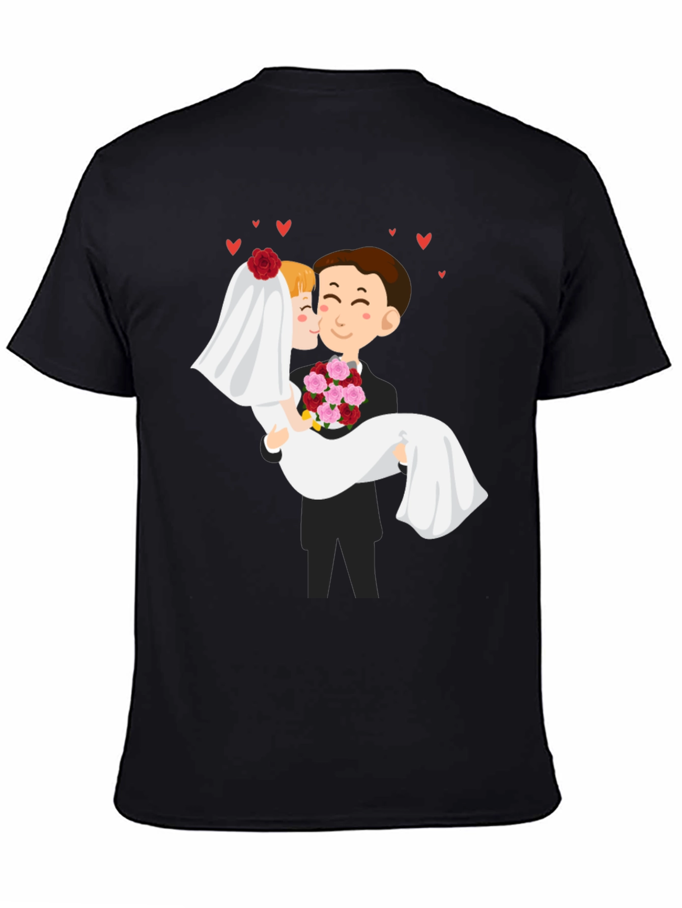 Bride and Groom Graphic Black T-Shirt