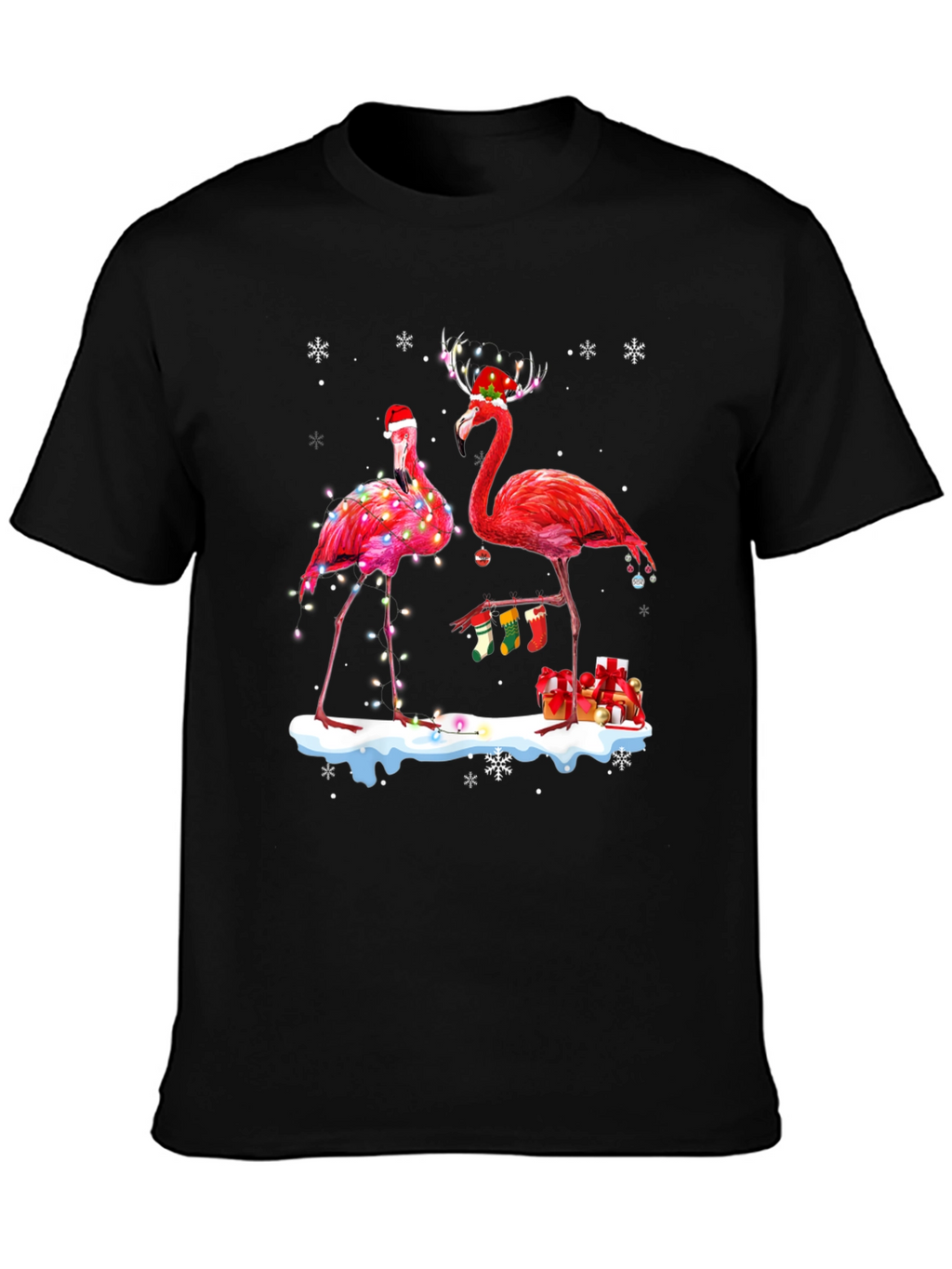 Festive Flamingo Christmas T-Shirt