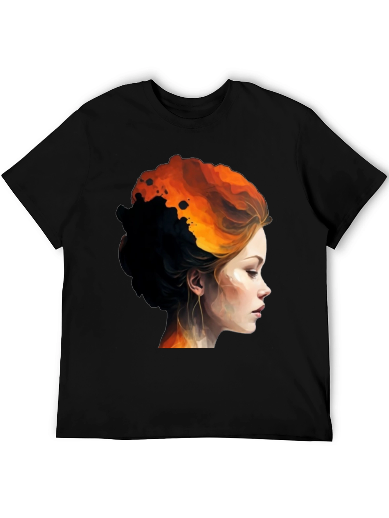 Fiery Woman Graphic Tee - Bold Artistic Design