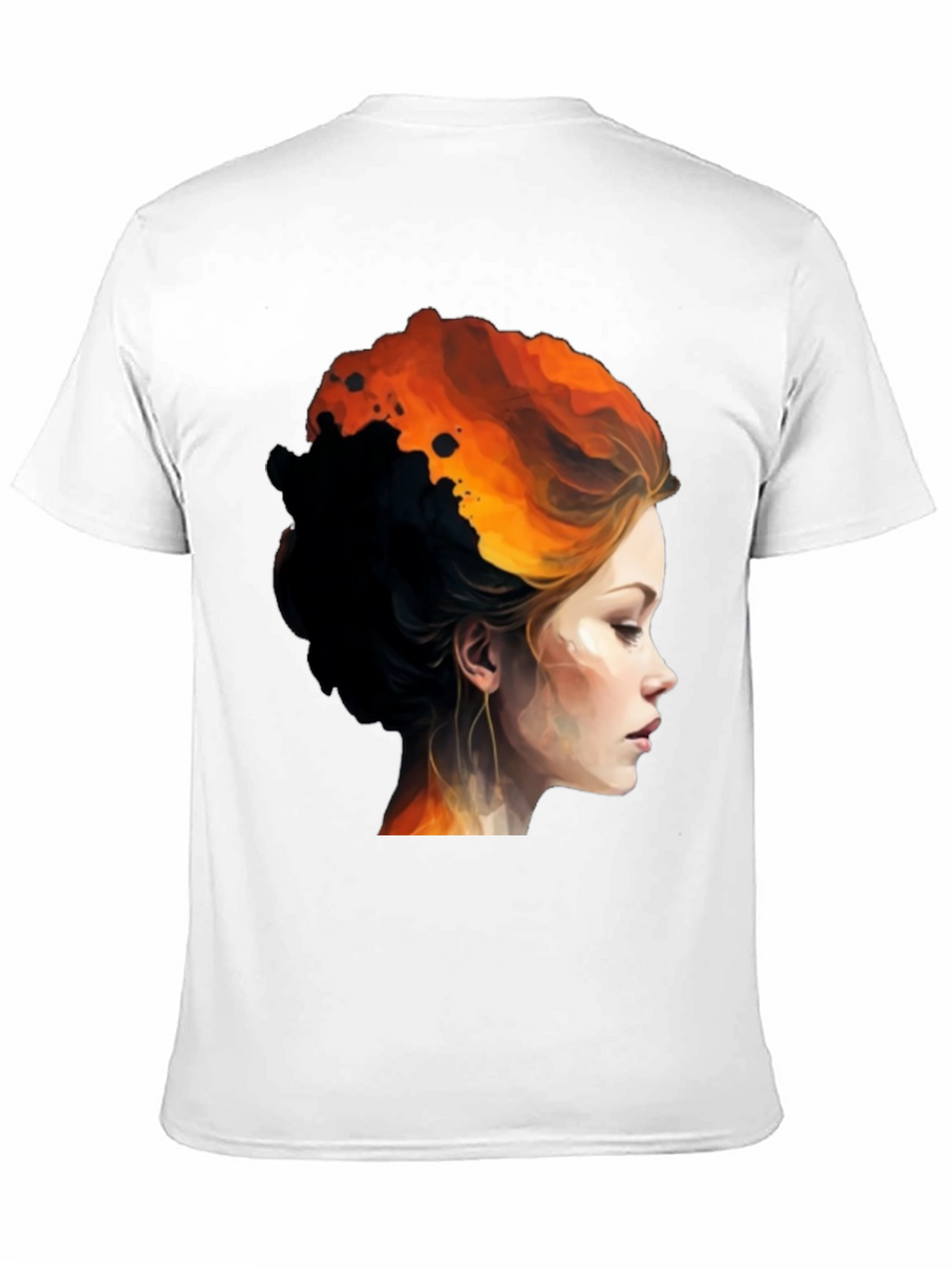 Fiery Woman Graphic Tee - Bold Artistic Design