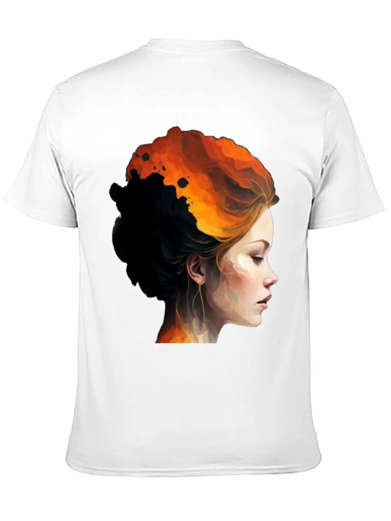 Fiery Woman Graphic Tee - Bold Artistic Design