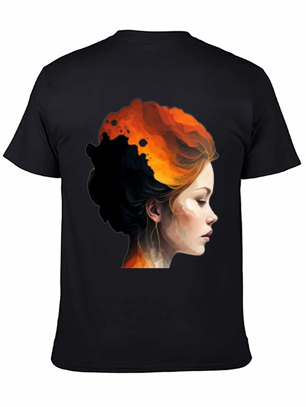 Fiery Woman Graphic Tee - Bold Artistic Design