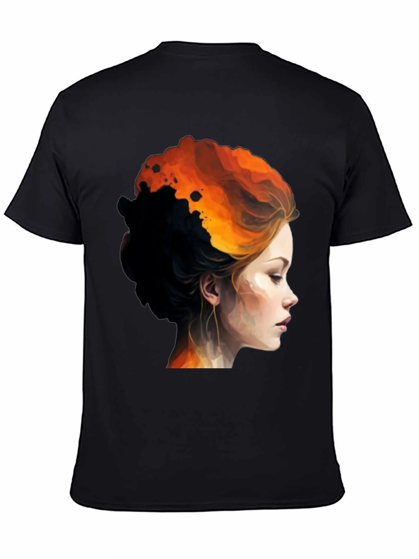 Fiery Woman Graphic Tee - Bold Artistic Design
