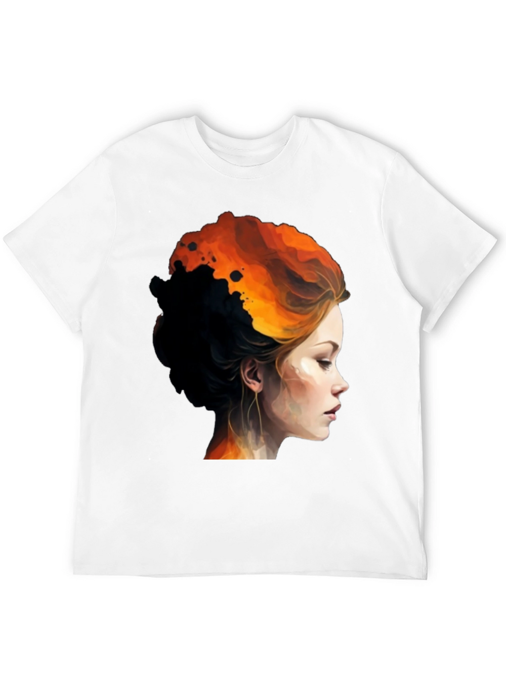 Fiery Woman Graphic Tee - Bold Artistic Design