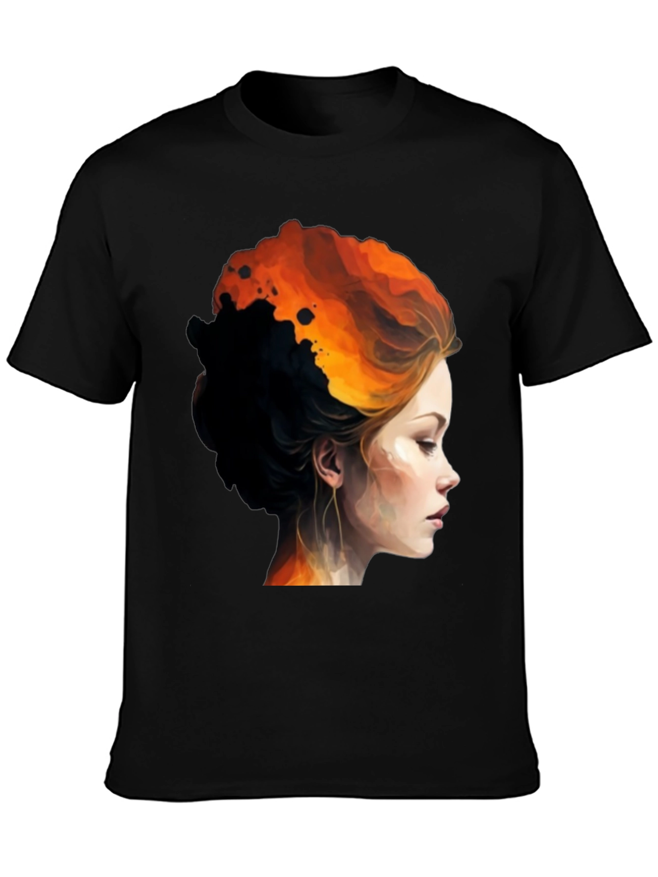 Fiery Woman Graphic Tee - Bold Artistic Design