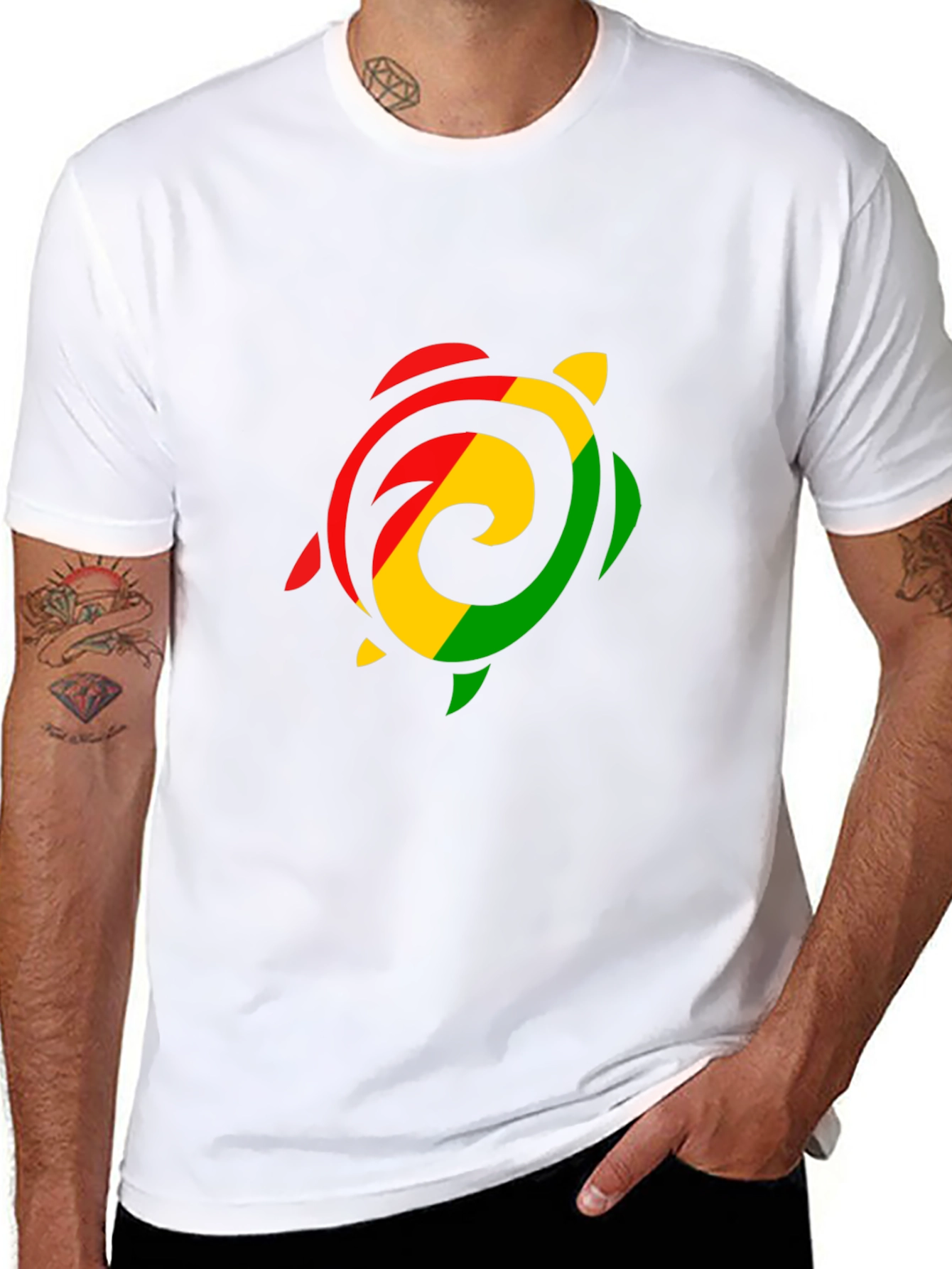 Rasta Turtle Graphic Tee - Black T-Shirt