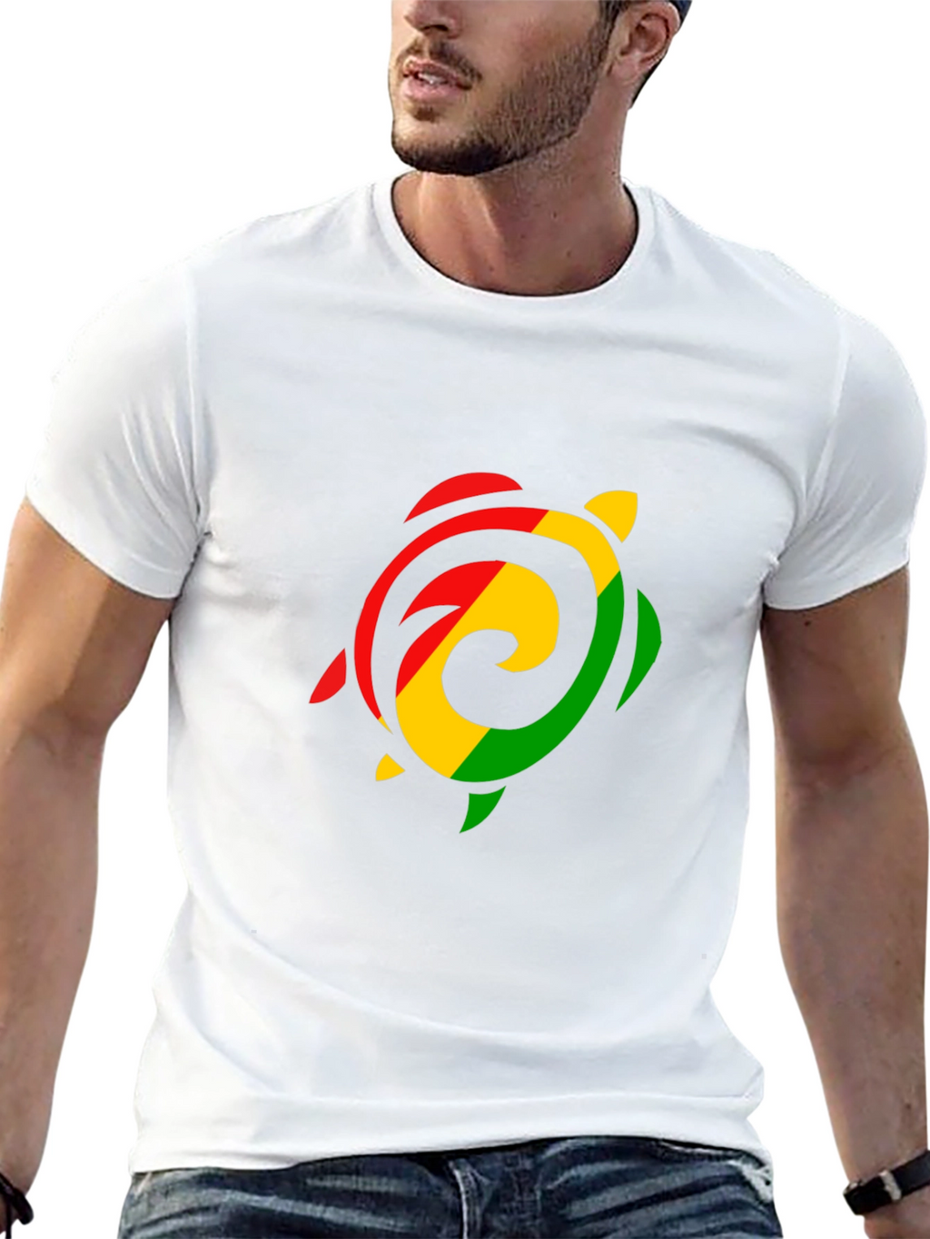 Rasta Turtle Graphic Tee - Black T-Shirt