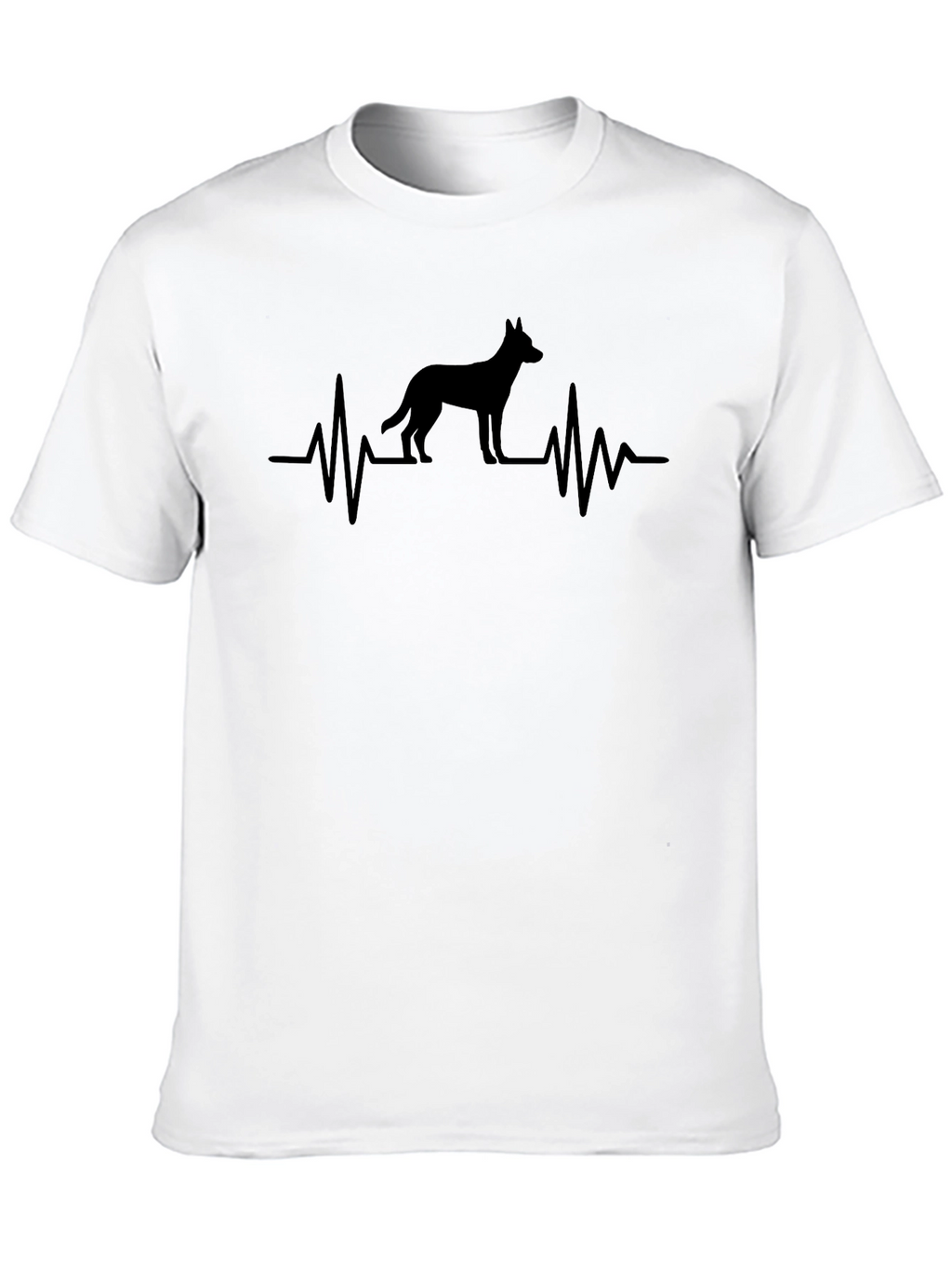 Dog Heartbeat T-Shirt - Black Cotton Tee