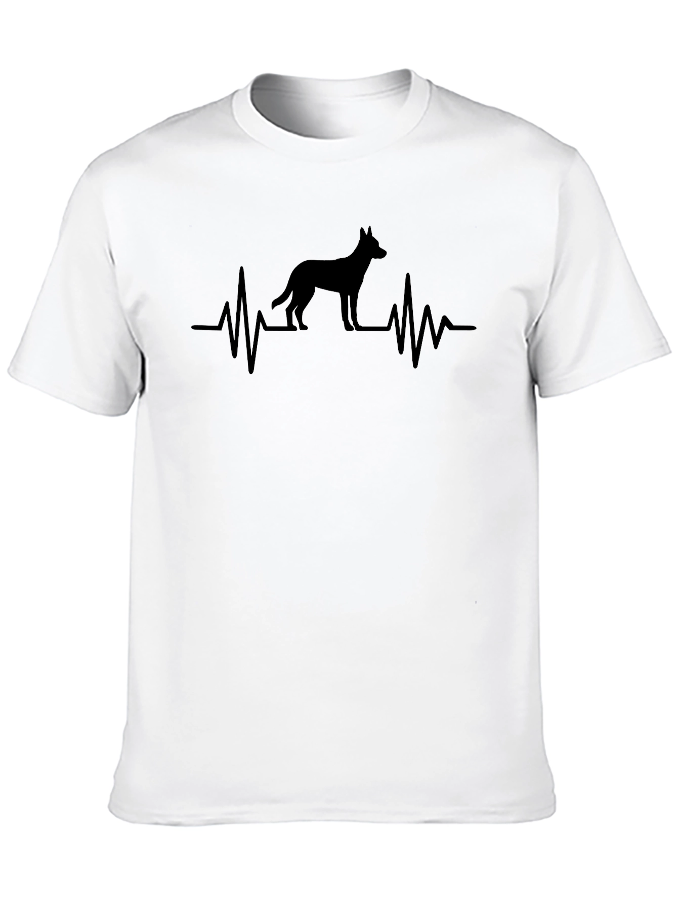 Dog Heartbeat T-Shirt - Black Cotton Tee