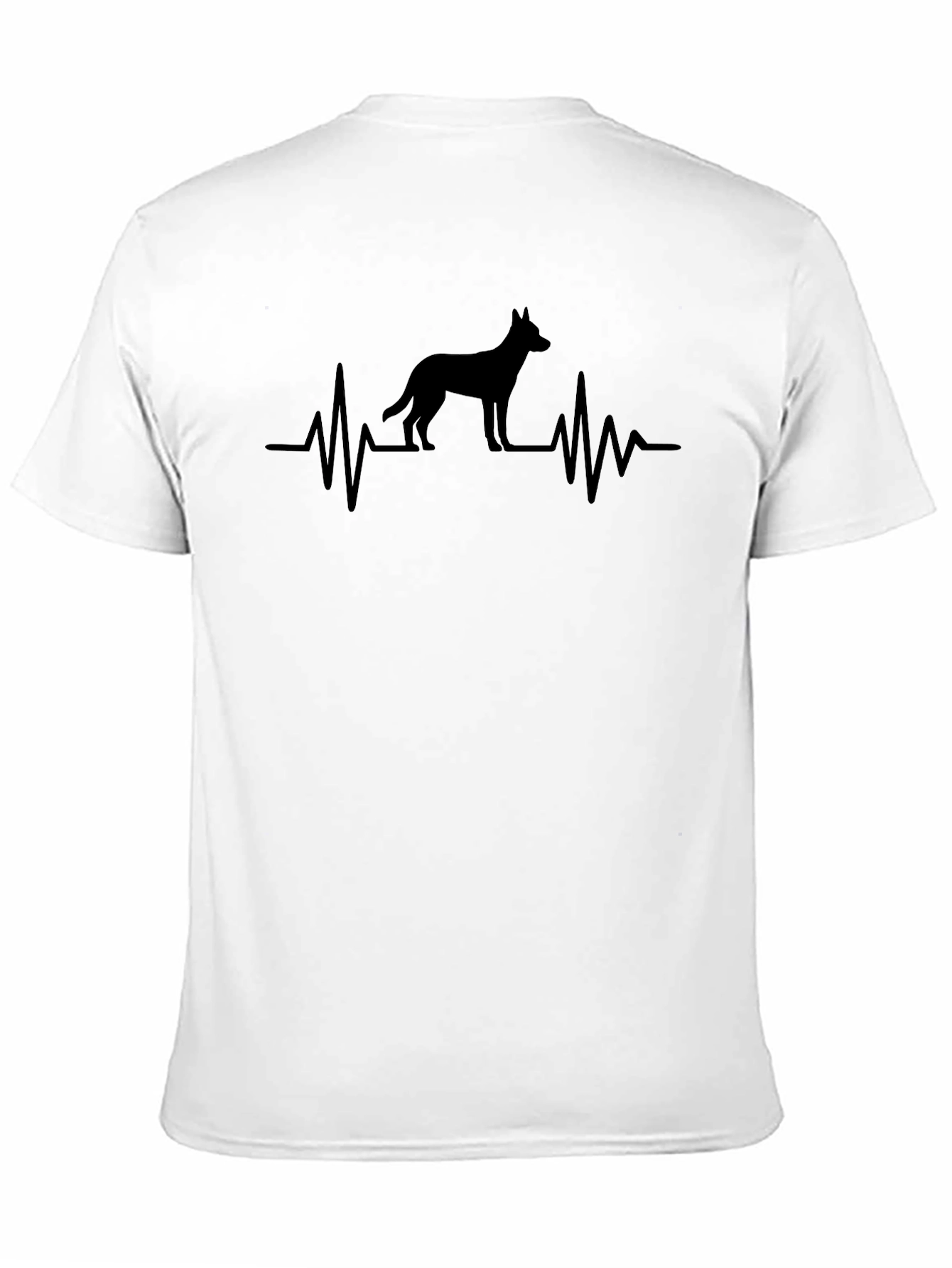 Dog Heartbeat T-Shirt - Black Cotton Tee