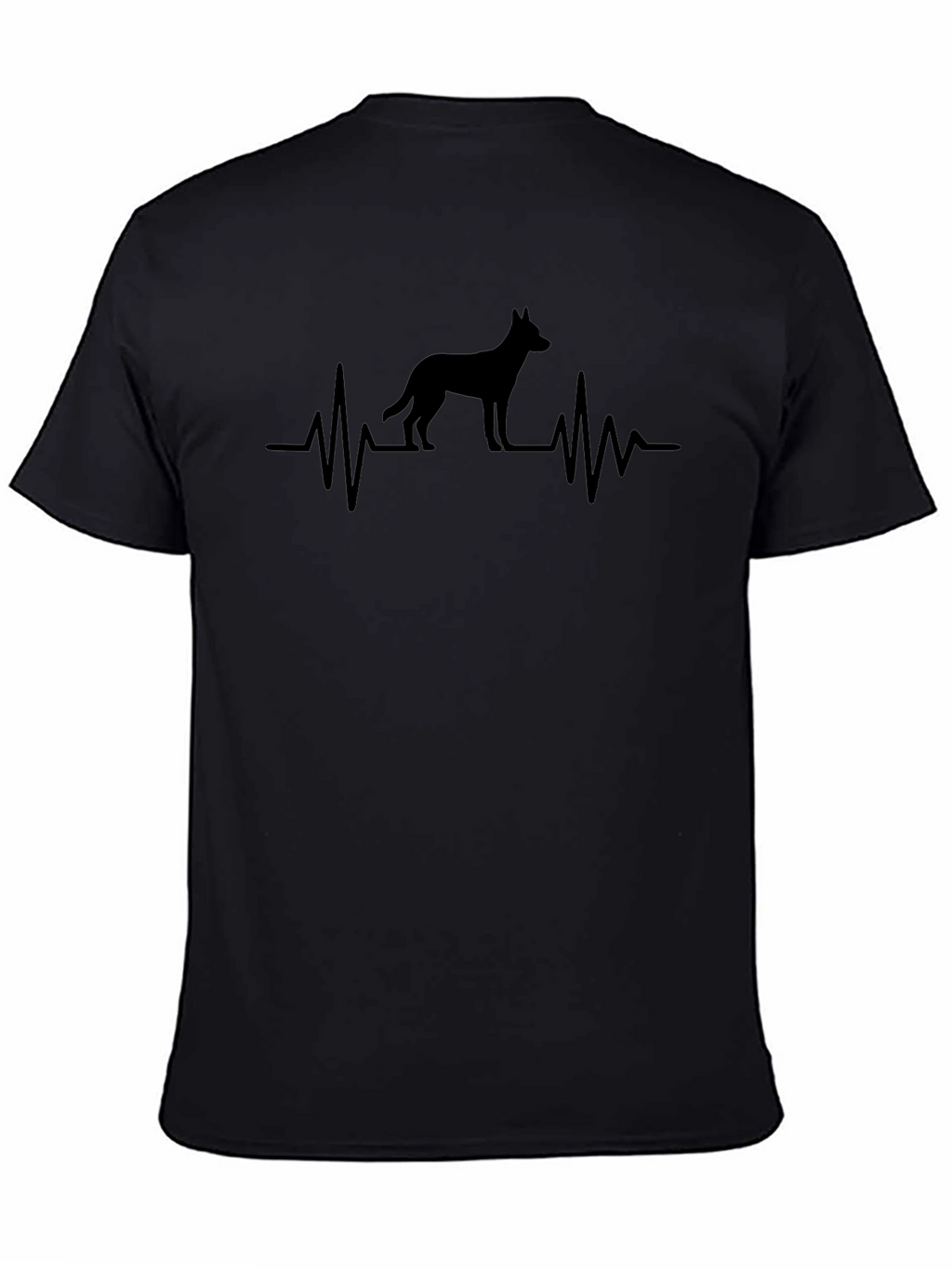 Dog Heartbeat T-Shirt - Black Cotton Tee