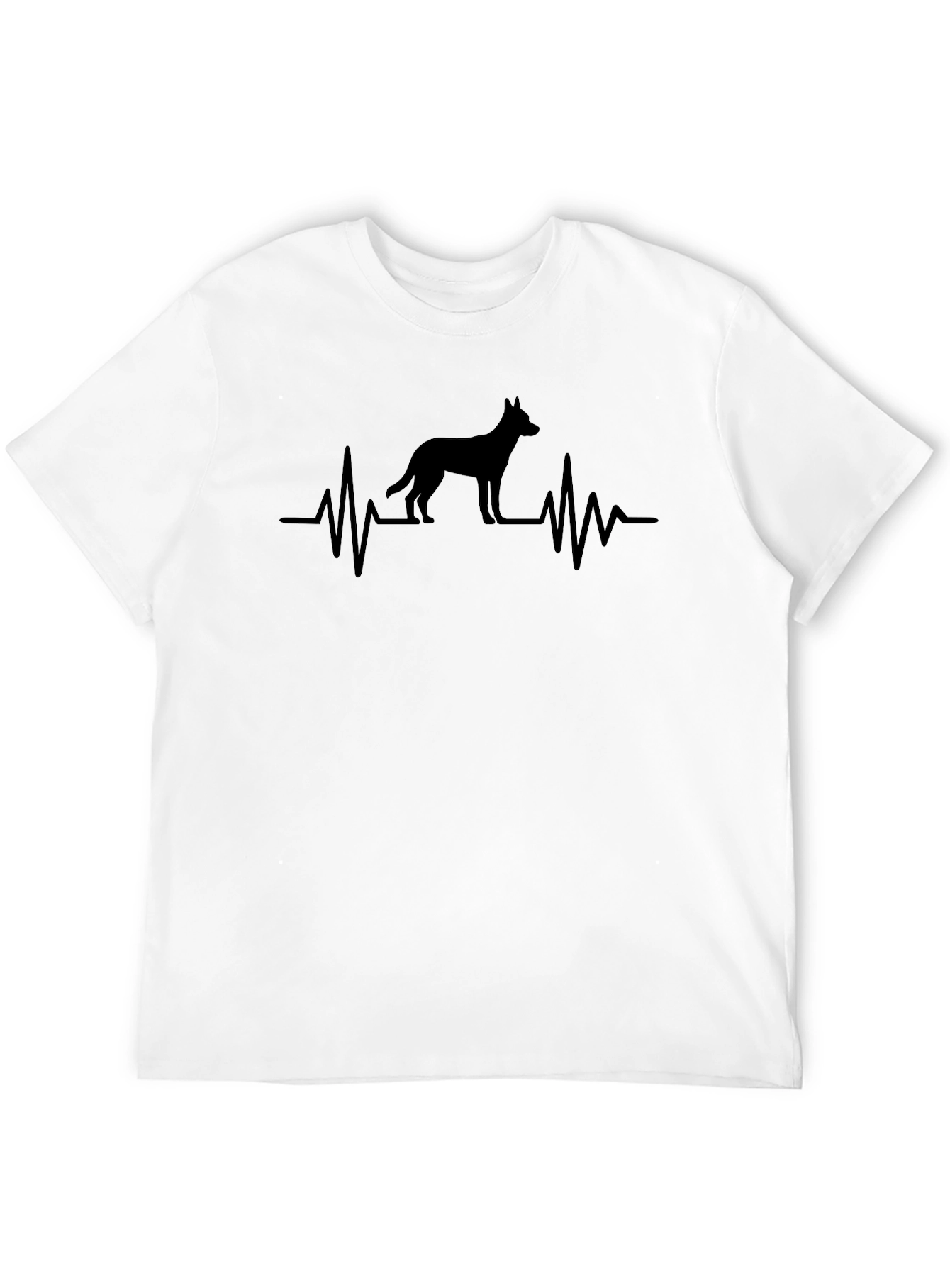Dog Heartbeat T-Shirt - Black Cotton Tee