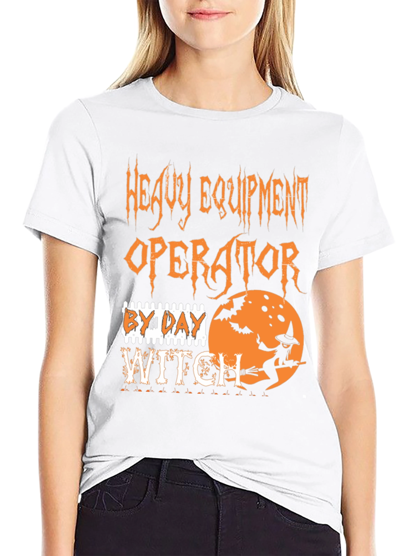 Heavy Equipment Operator By Day Witch Halloween T-Shirt