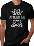 Planets and Wichita T-Shirt - Black Cotton Tee