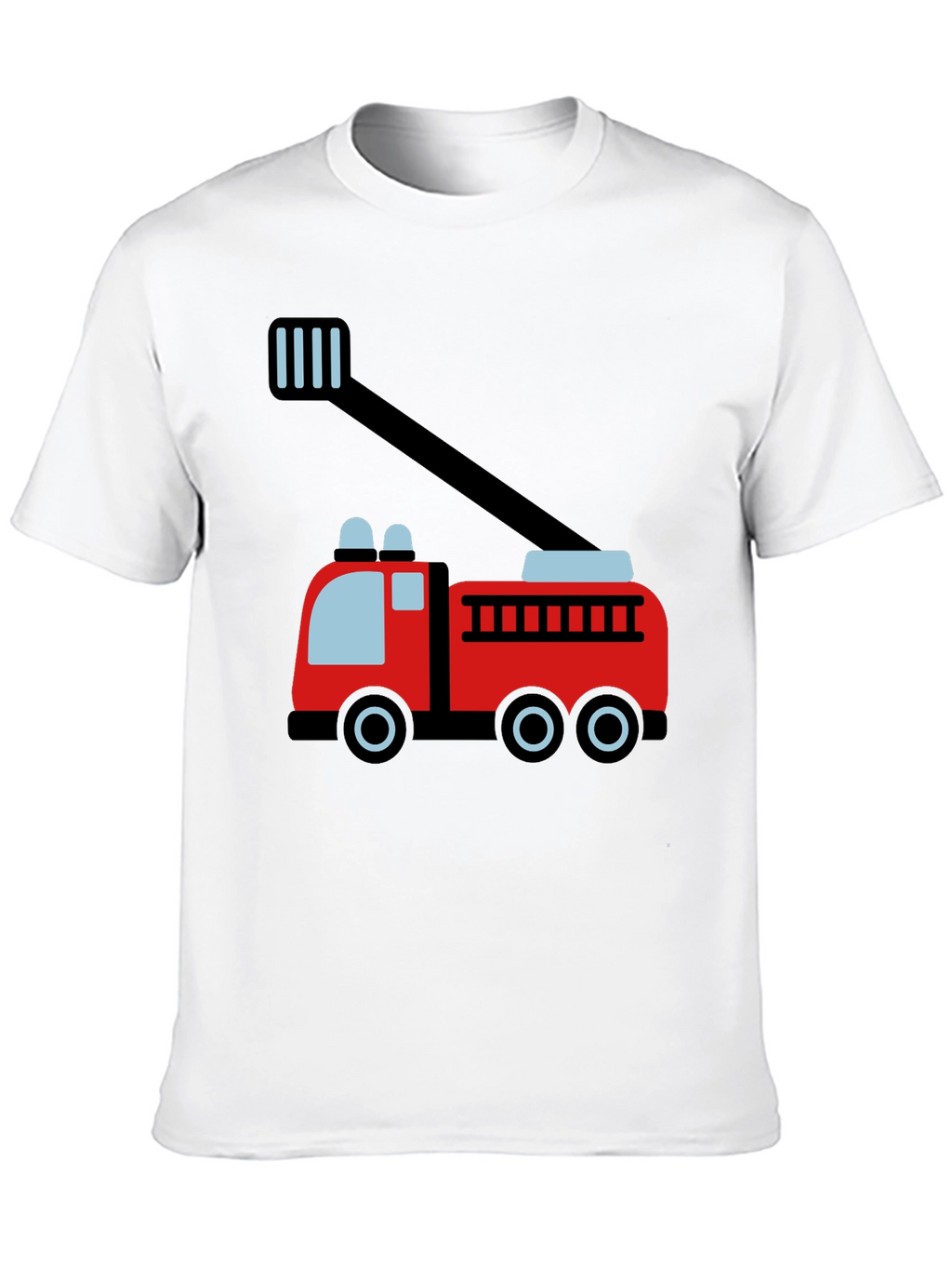 Fire Truck Graphic Tee - Soft Cotton Blend