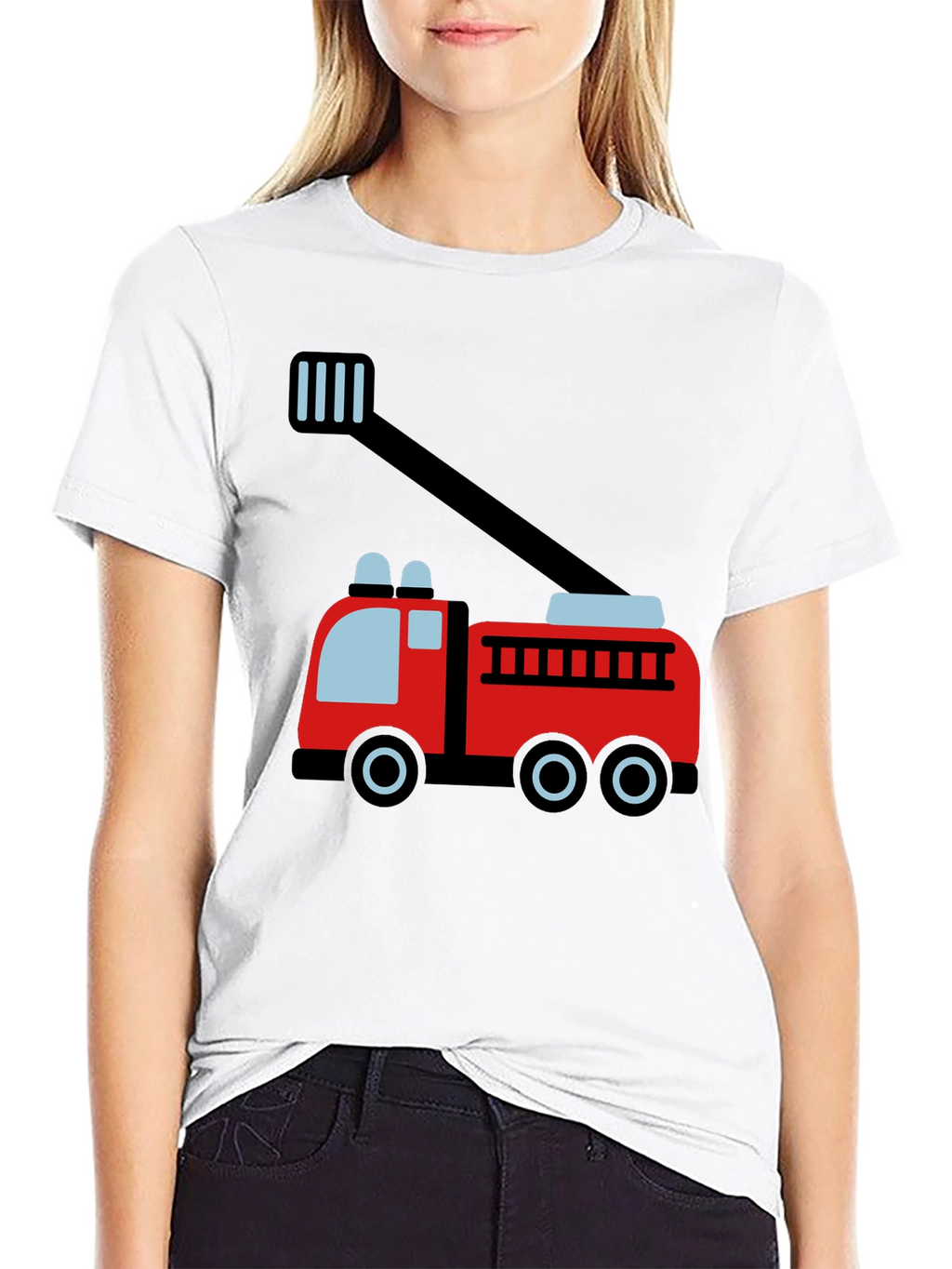 Fire Truck Graphic Tee - Soft Cotton Blend