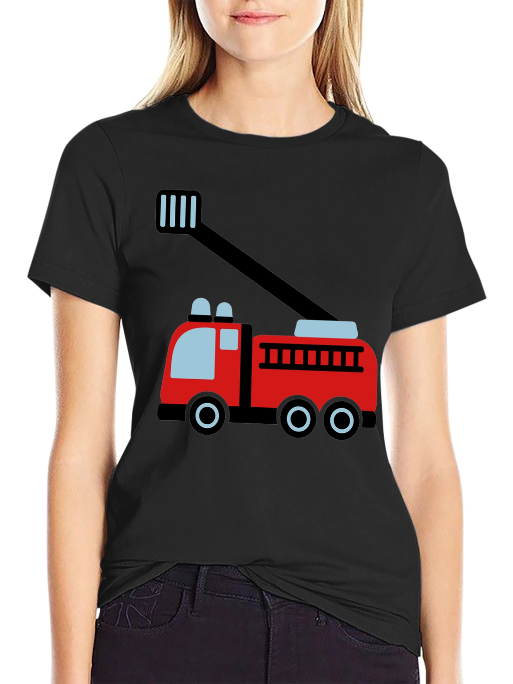 Fire Truck Graphic Tee - Soft Cotton Blend