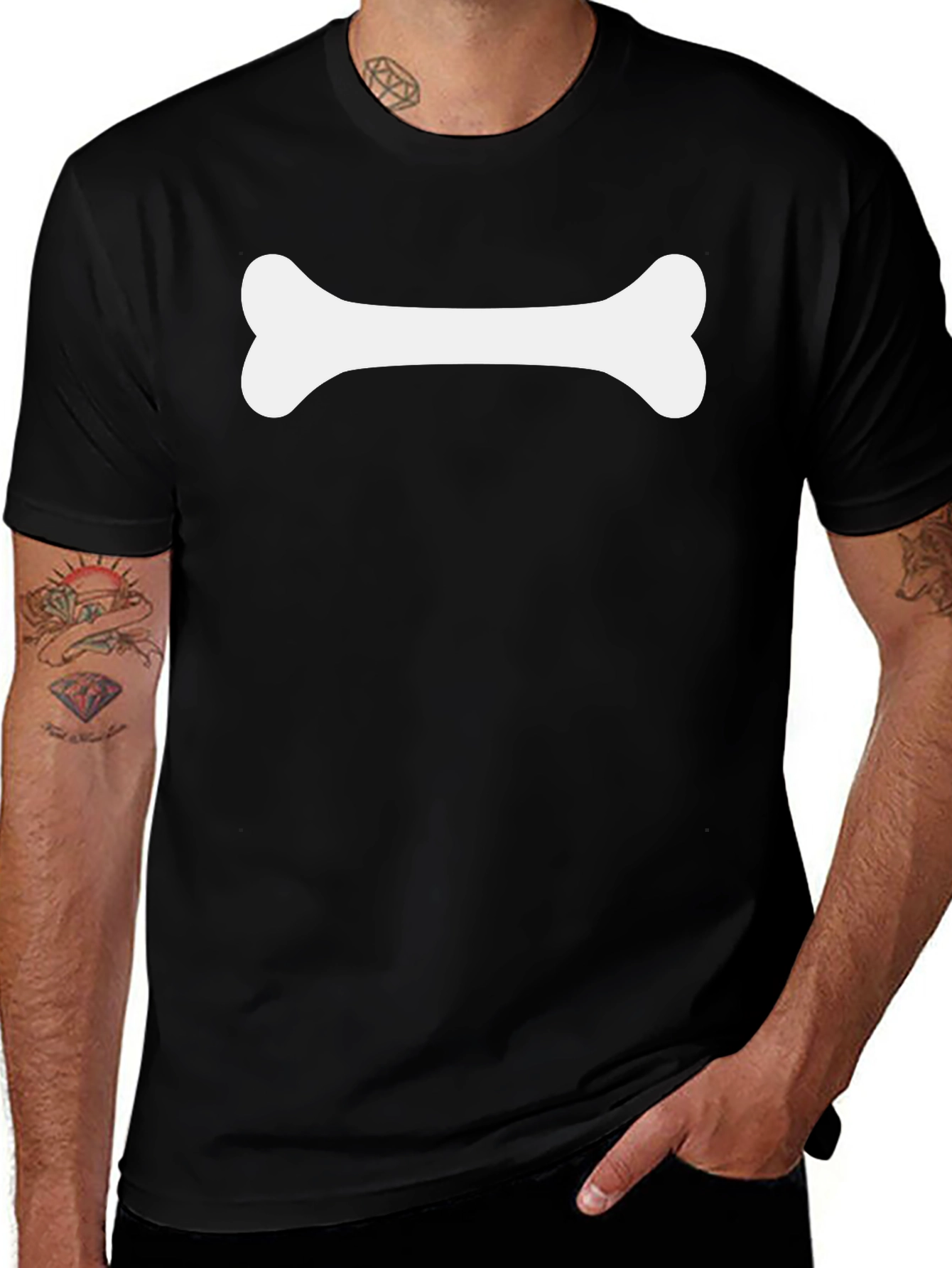 Dog Bone Graphic T-Shirt – Minimalist Dog Lover Tee