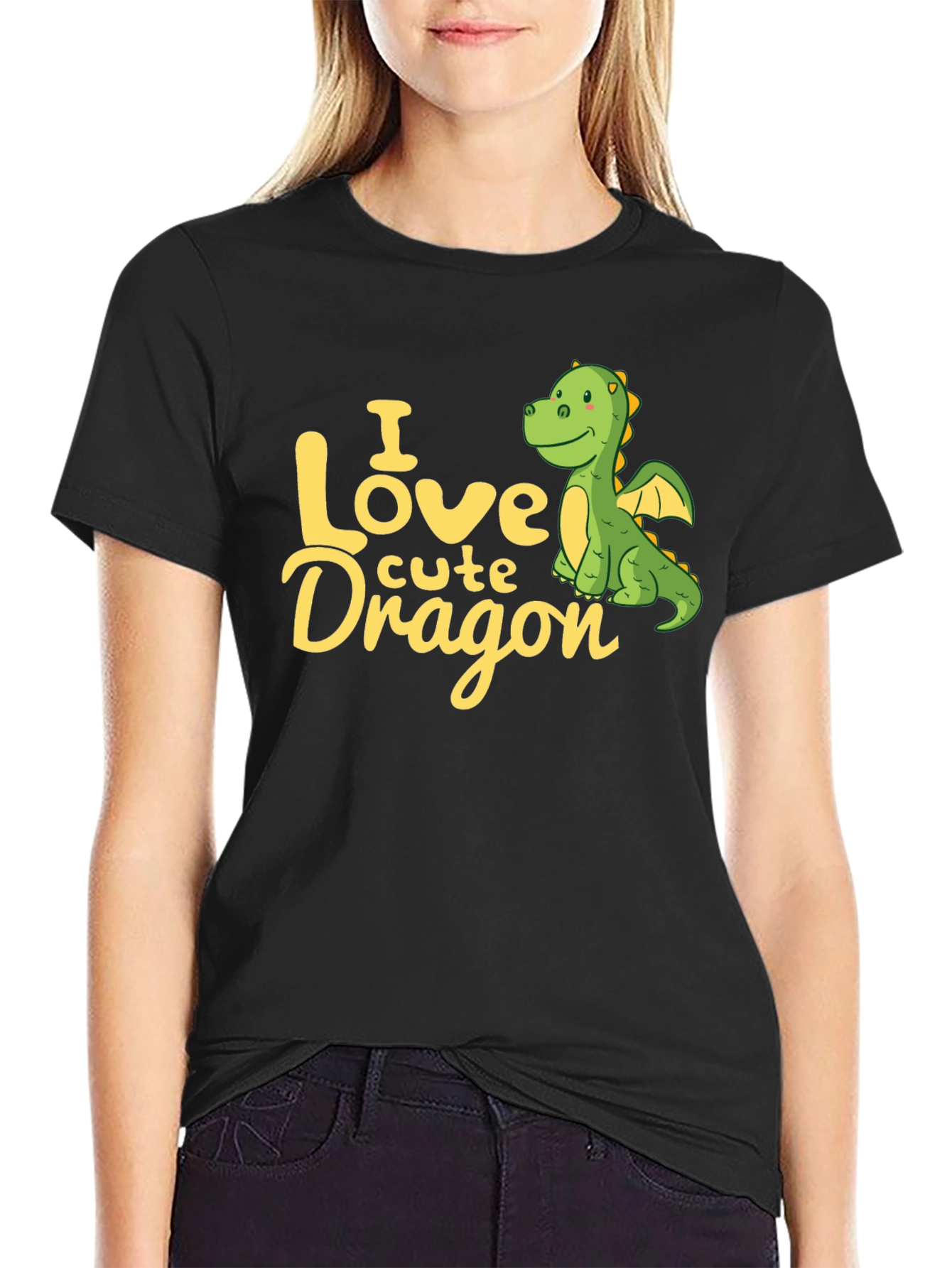 Cute Dragon Graphic Tee -  I Love Cute Dragon T-Shirt