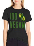 100% Vegan Avocado Graphic T-Shirt